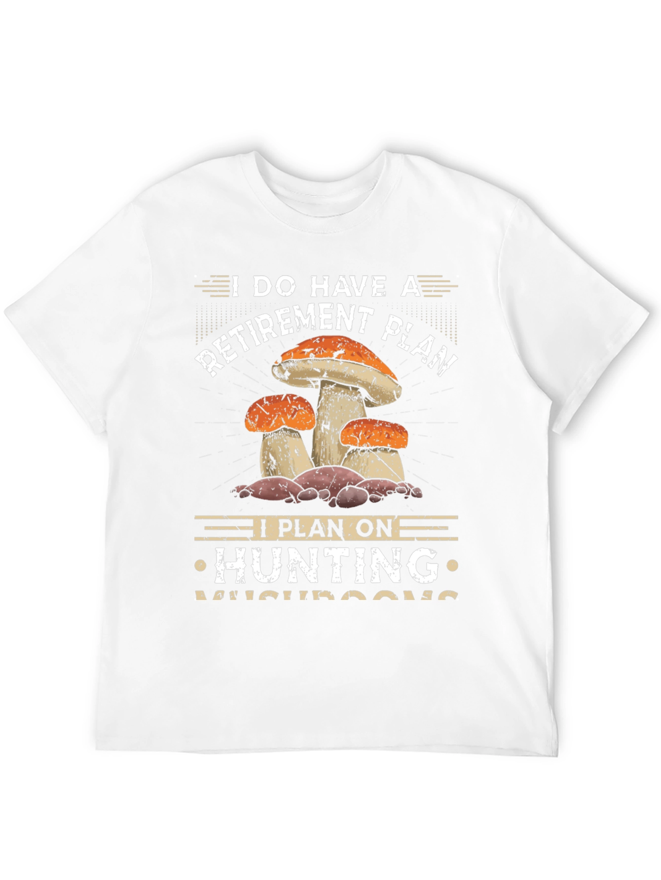 Black Mushroom Hunting Retirement Plan Graphic Tee view 12