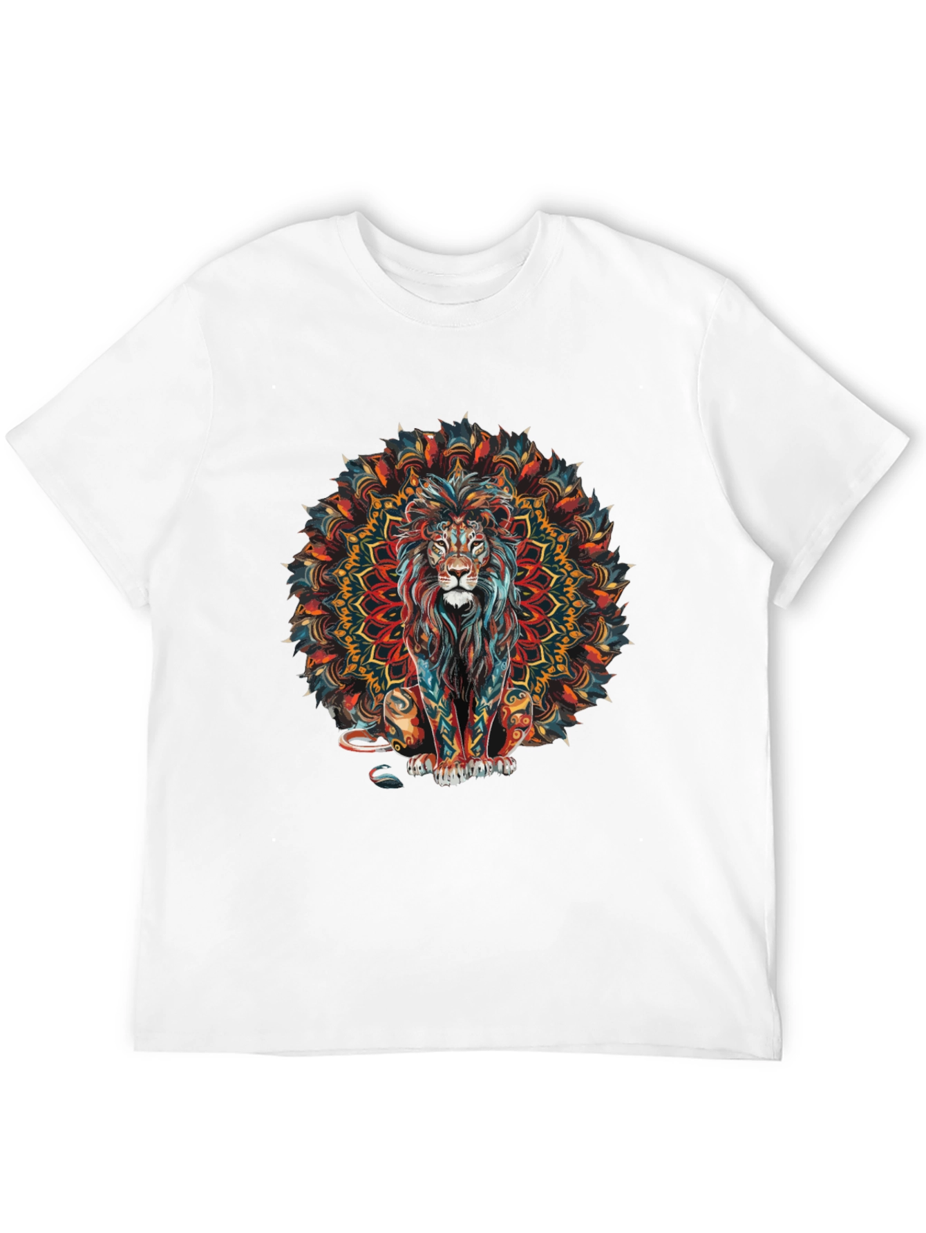 Black Lion Mandala Graphic Black T-Shirt view 12