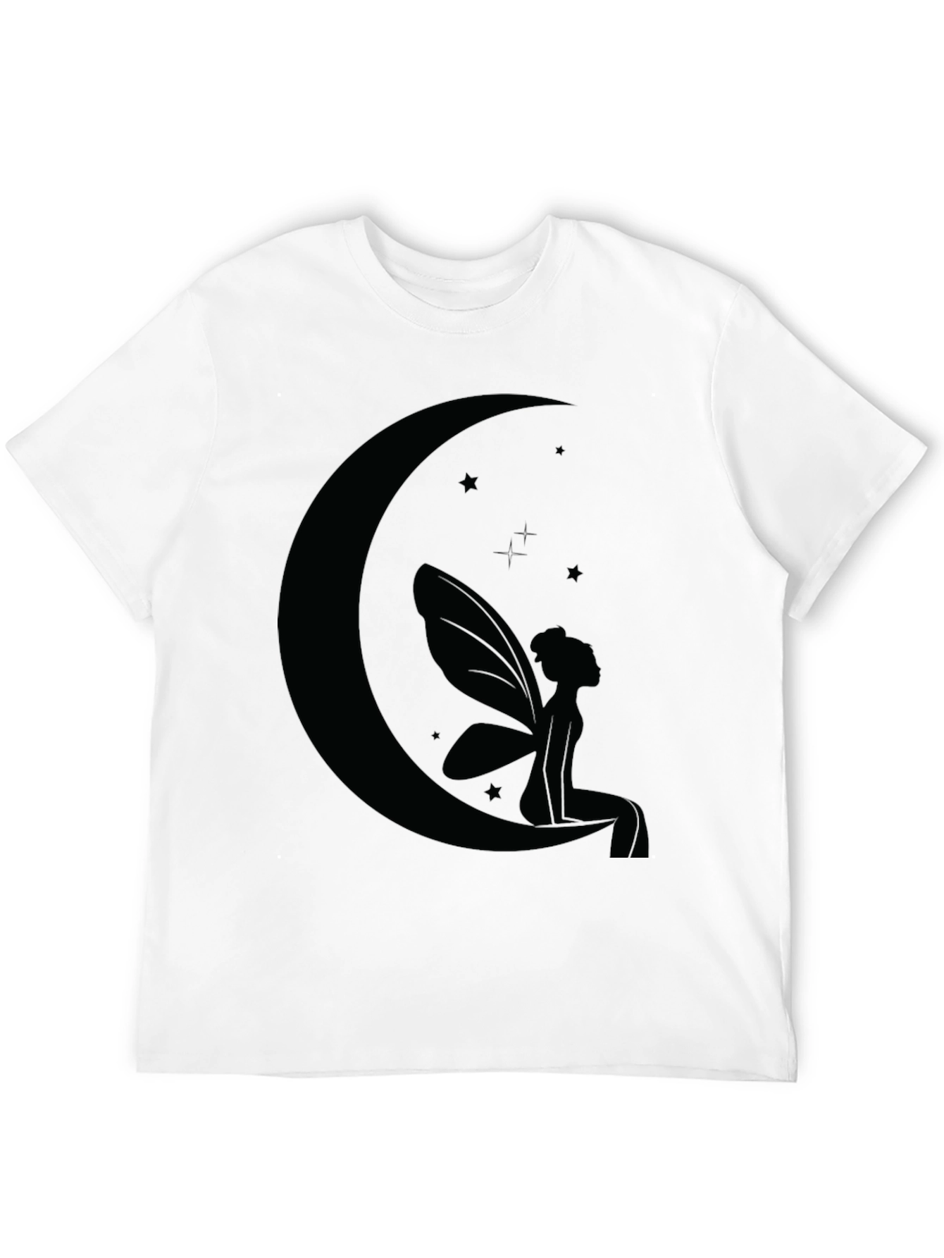 Black Moon Fairy Graphic Tee - Black Cotton Comfort view 12
