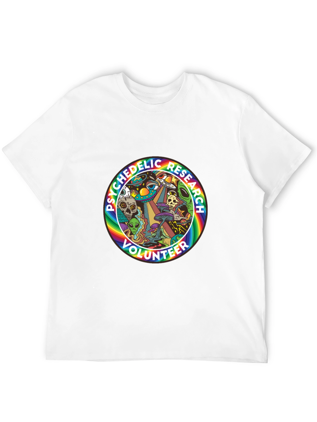 Black Psychedelic Research Volunteer T-Shirt - Black Cotton view 12