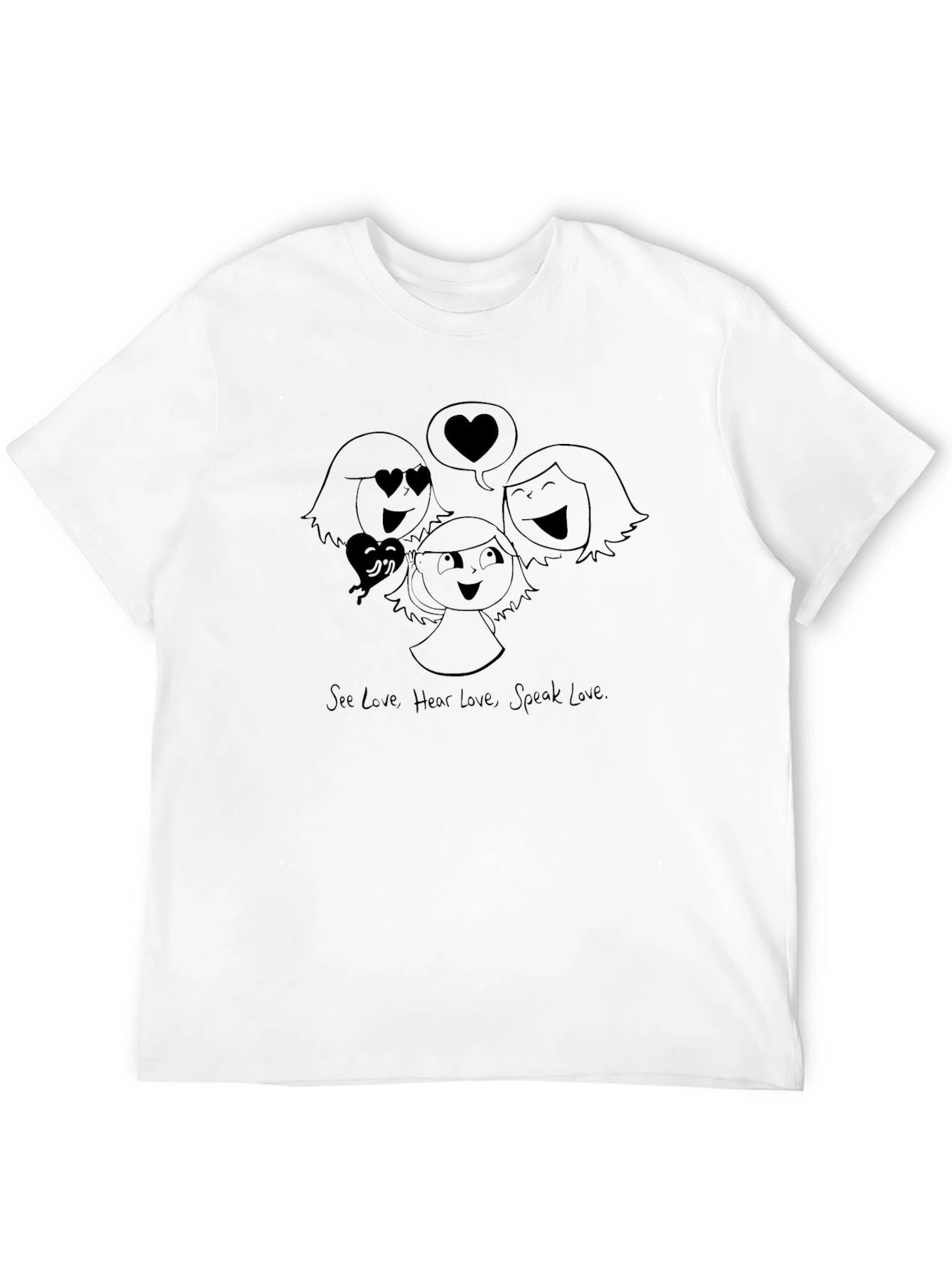 Black See Hear Speak Love T-Shirt view 12
