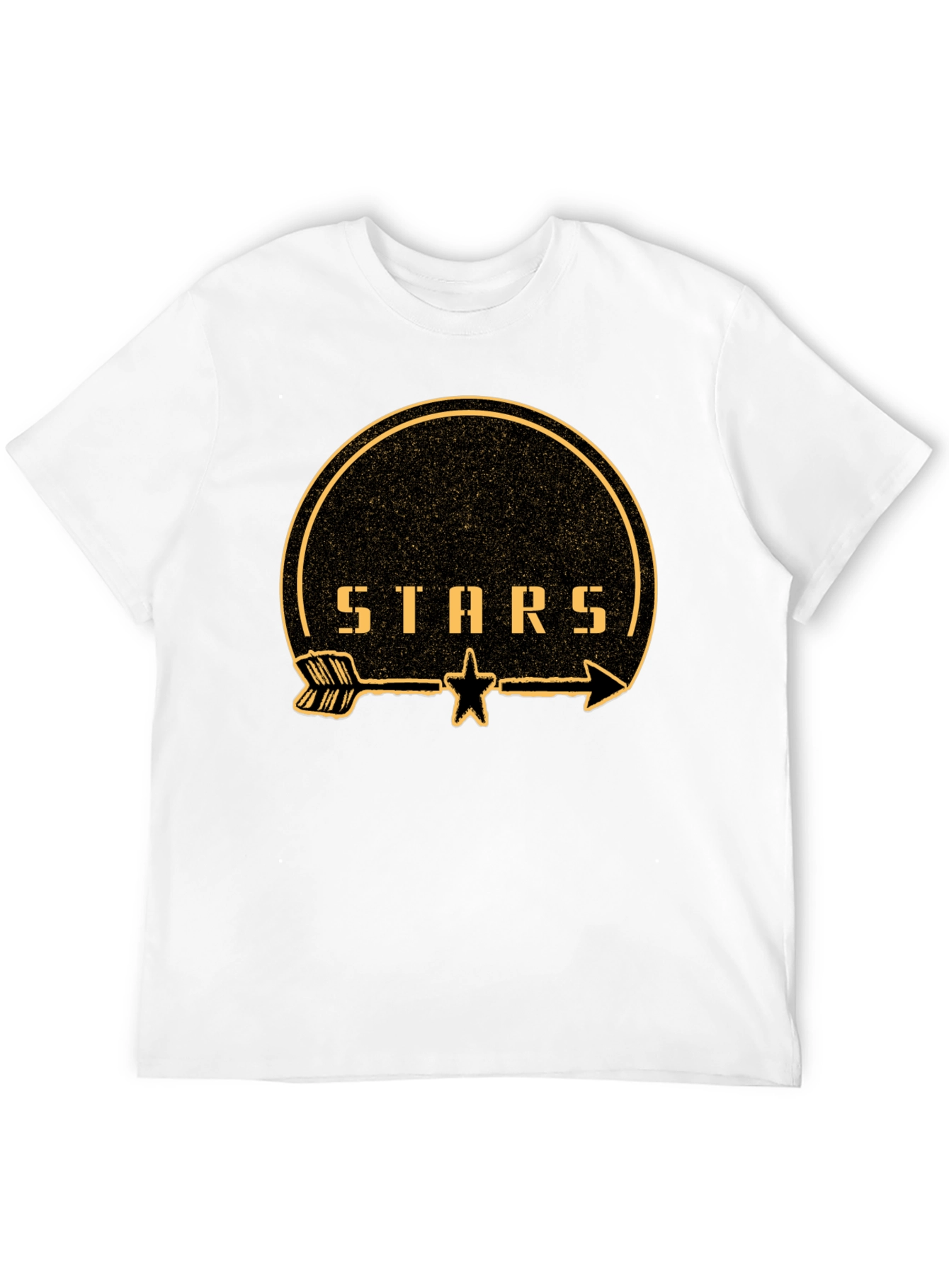 Black Stars Arrow Graphic T-Shirt - Trendy Casual Top view 12