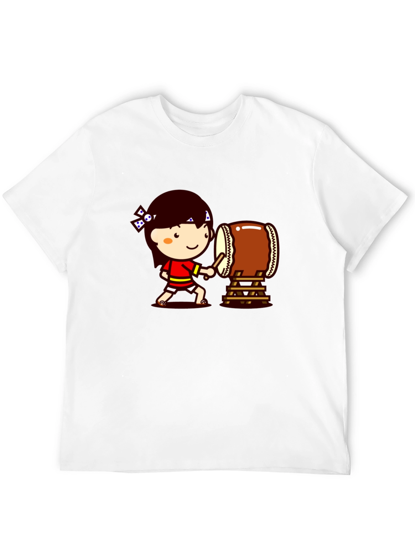 Black Cartoon Drummer Black T-Shirt view 12