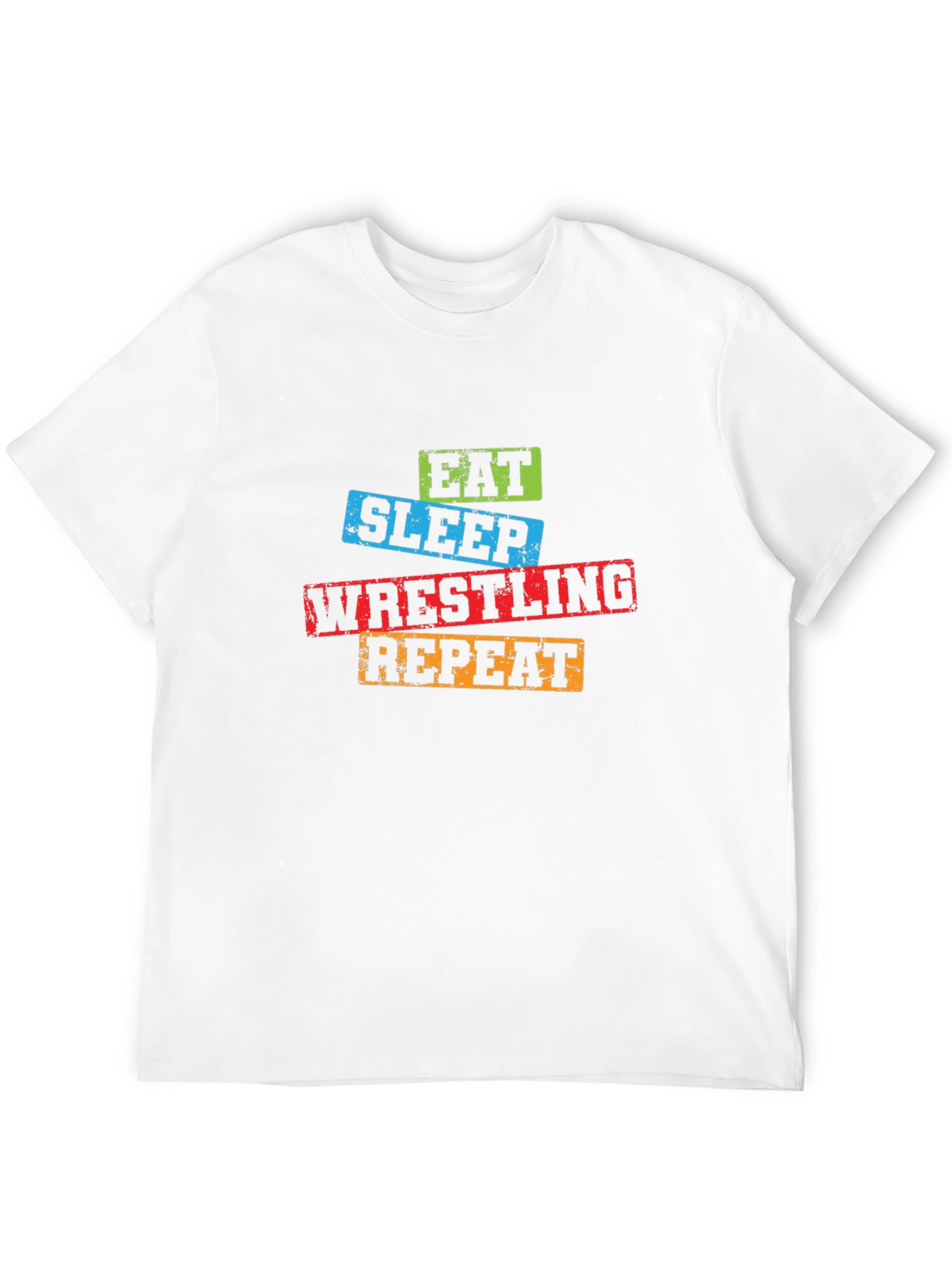 Black Eat Sleep Wrestling Repeat Graphic Tee view 12