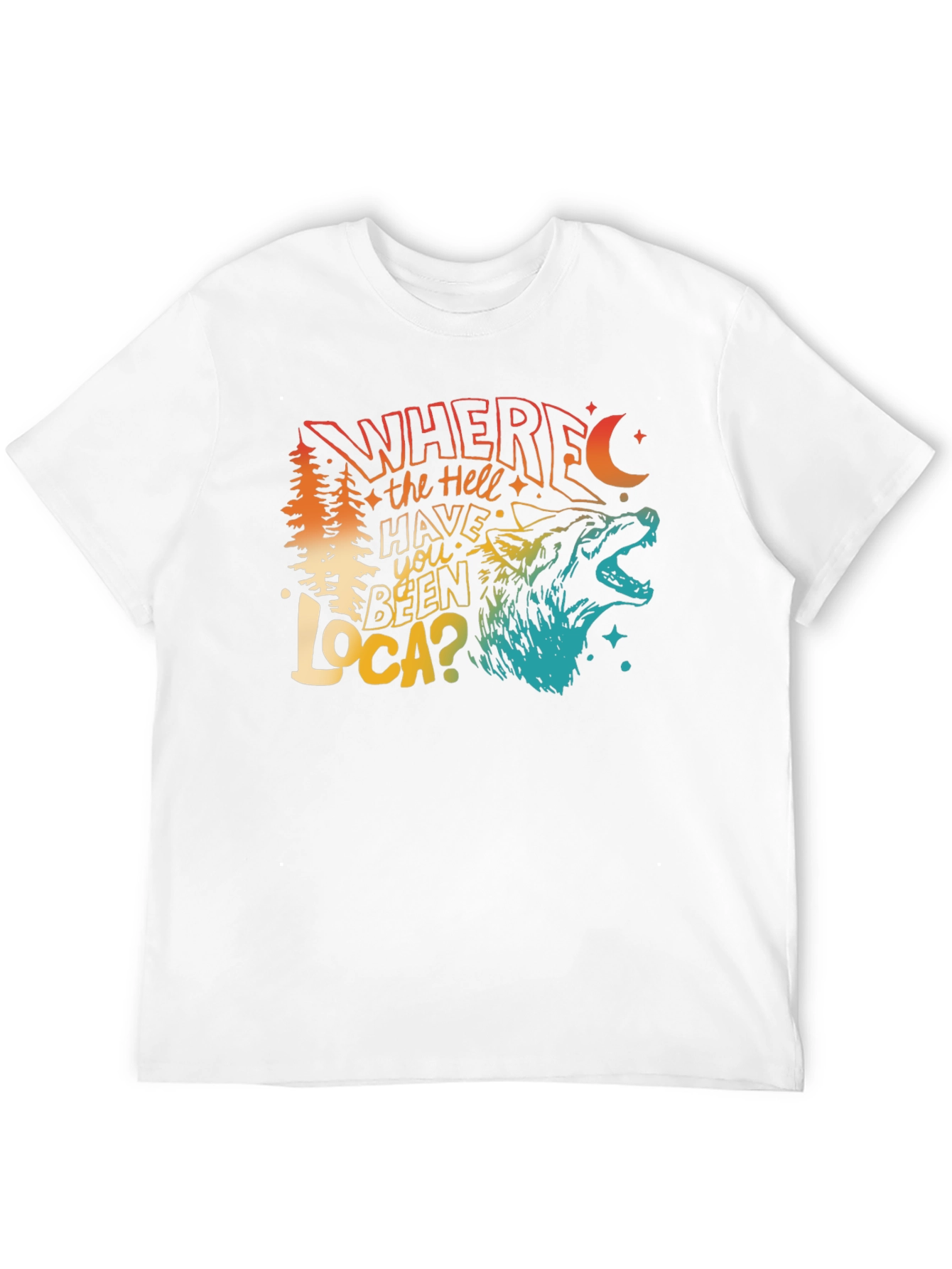 Black Wolf Where The Hell Have You Been Loca Men's Black T-Shirt view 12