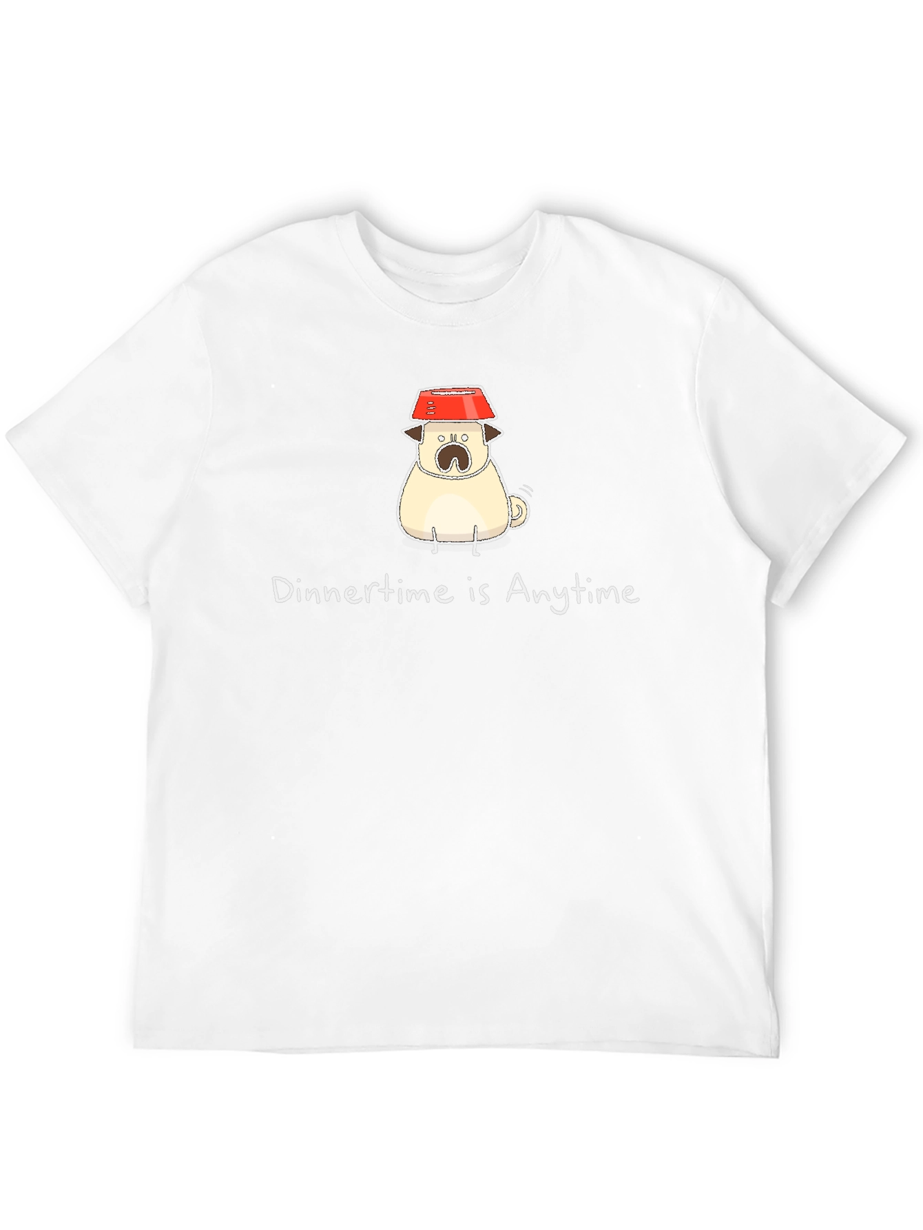 Black Dinner Time Pug T-Shirt - Anytime is Dinner Time! view 12