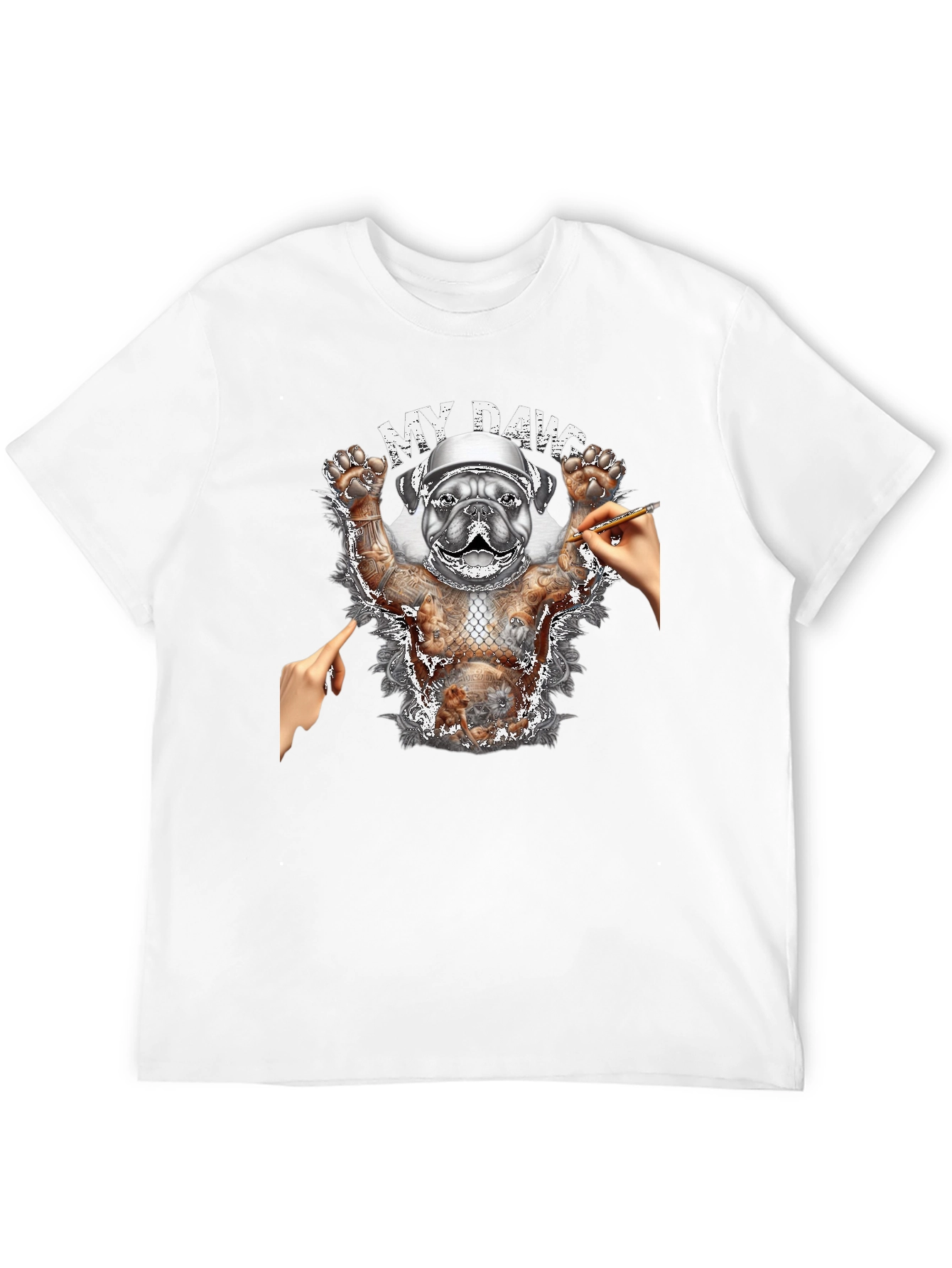 Black My Dawg Graphic Print Black T-Shirt view 12