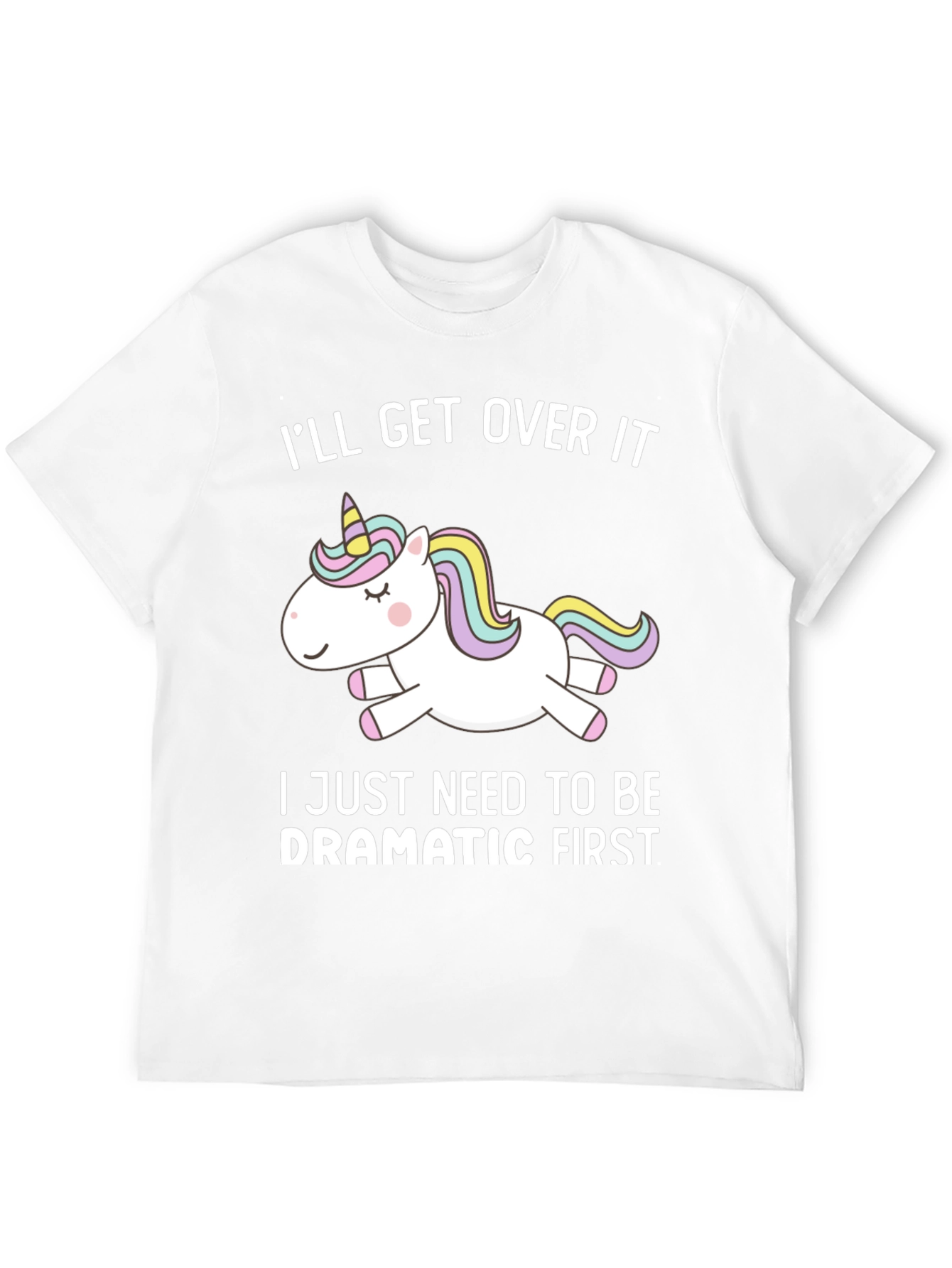 Black Dramatic Unicorn T-Shirt - Funny Graphic Tee view 12