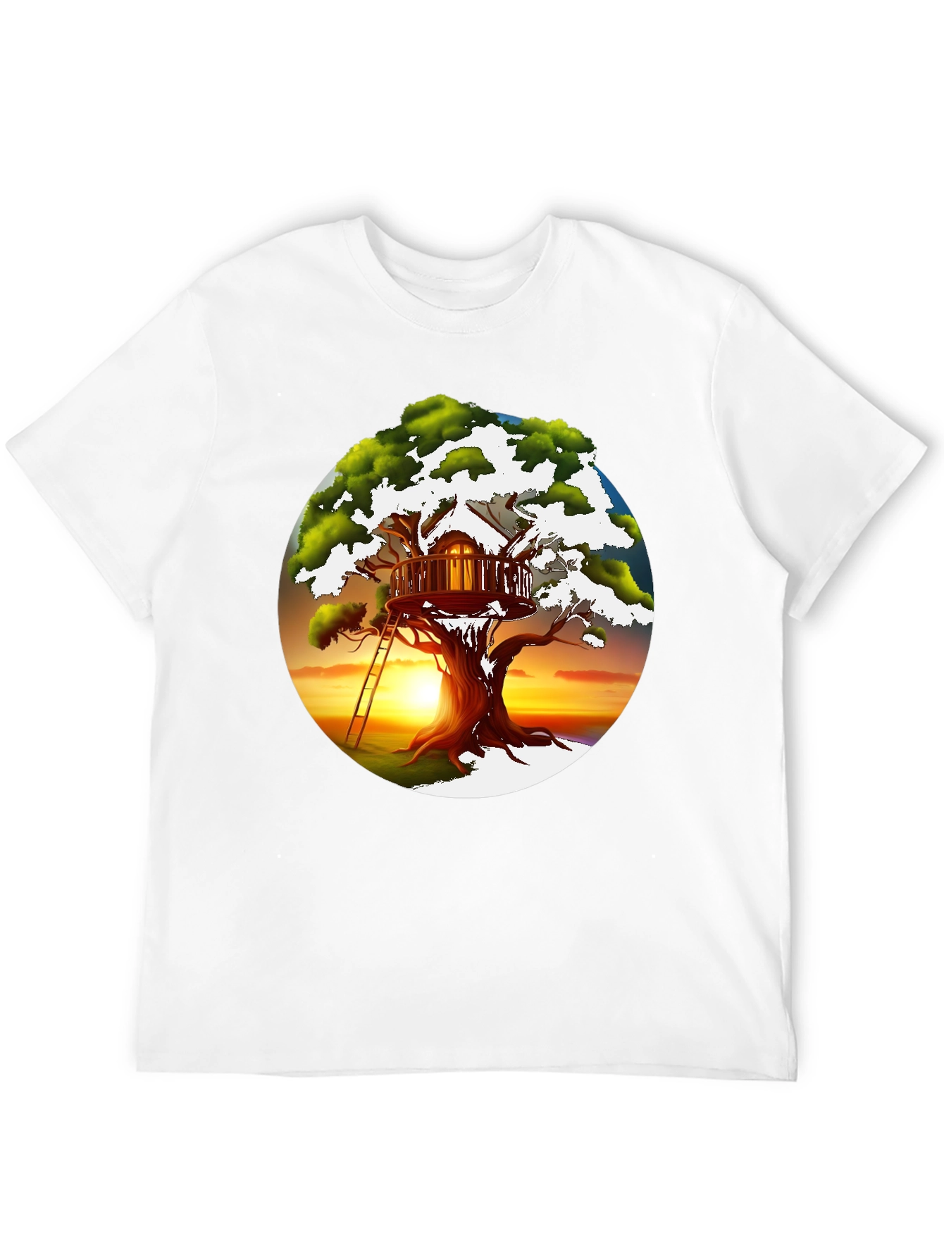Black Treehouse Graphic T-Shirt - Unique Design view 12