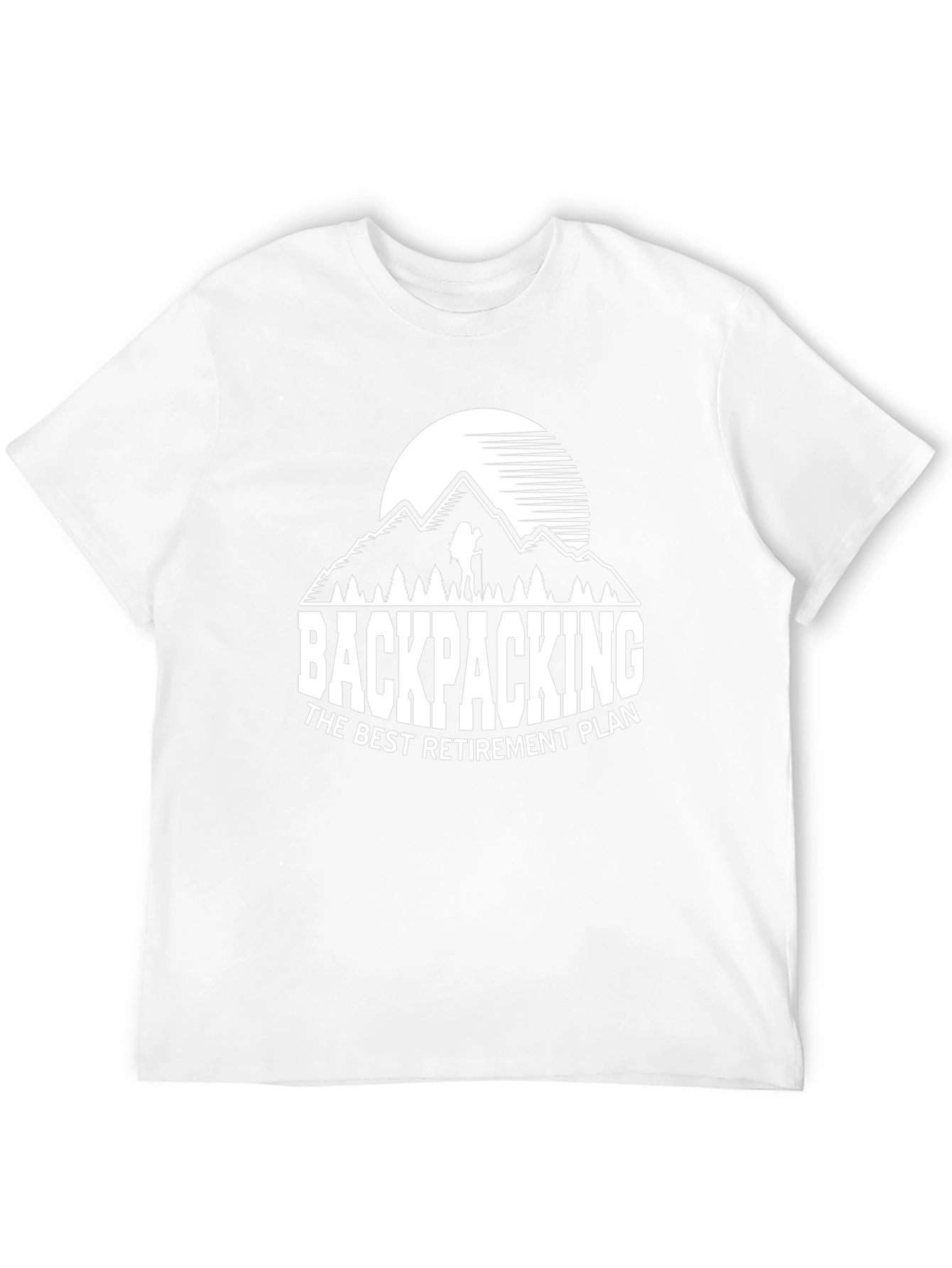 Black Backpacking Retirement T-Shirt - Black view 12