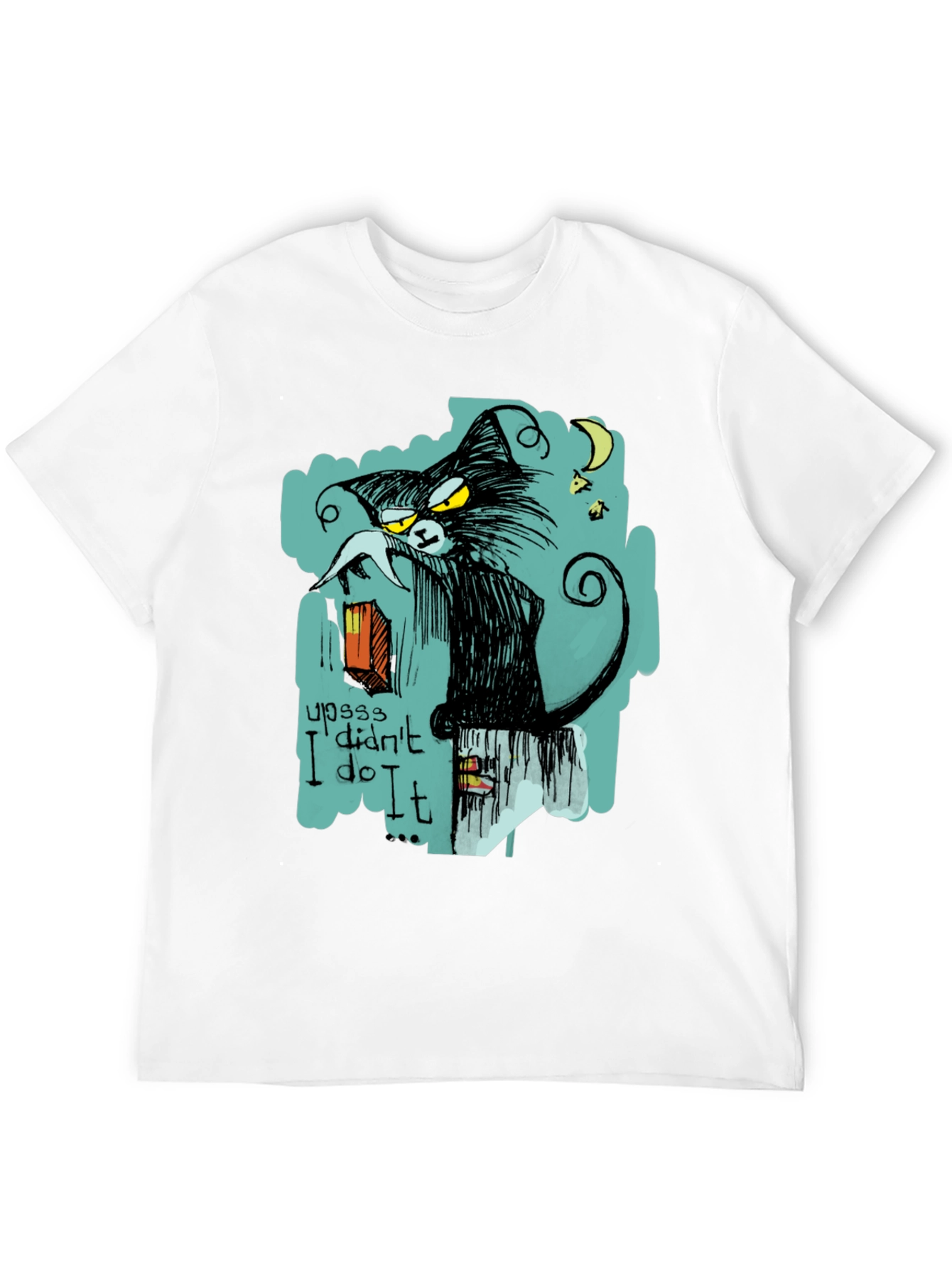 Black Black Cat "I Didn't Do It" Graphic T-Shirt view 12