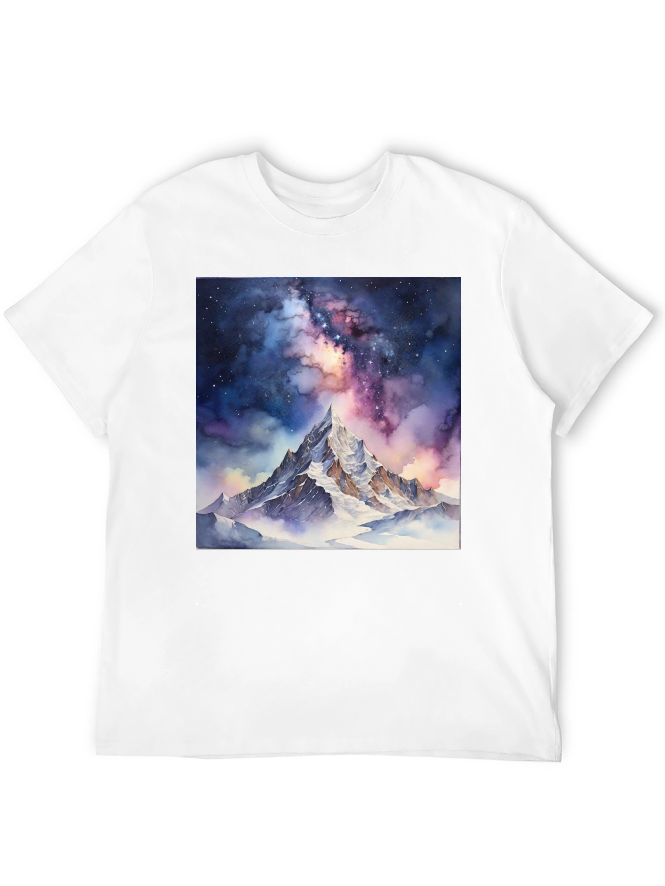 Black Galaxy Mountain Tee - Black Cotton T-Shirt view 12