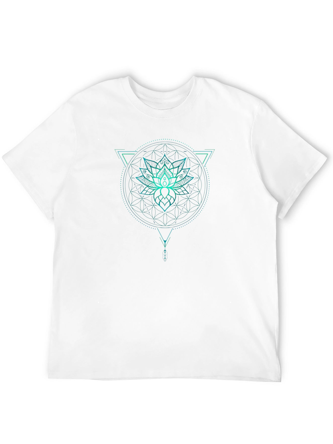 Black Lotus Flower Graphic Print Crew Neck T-Shirt view 12