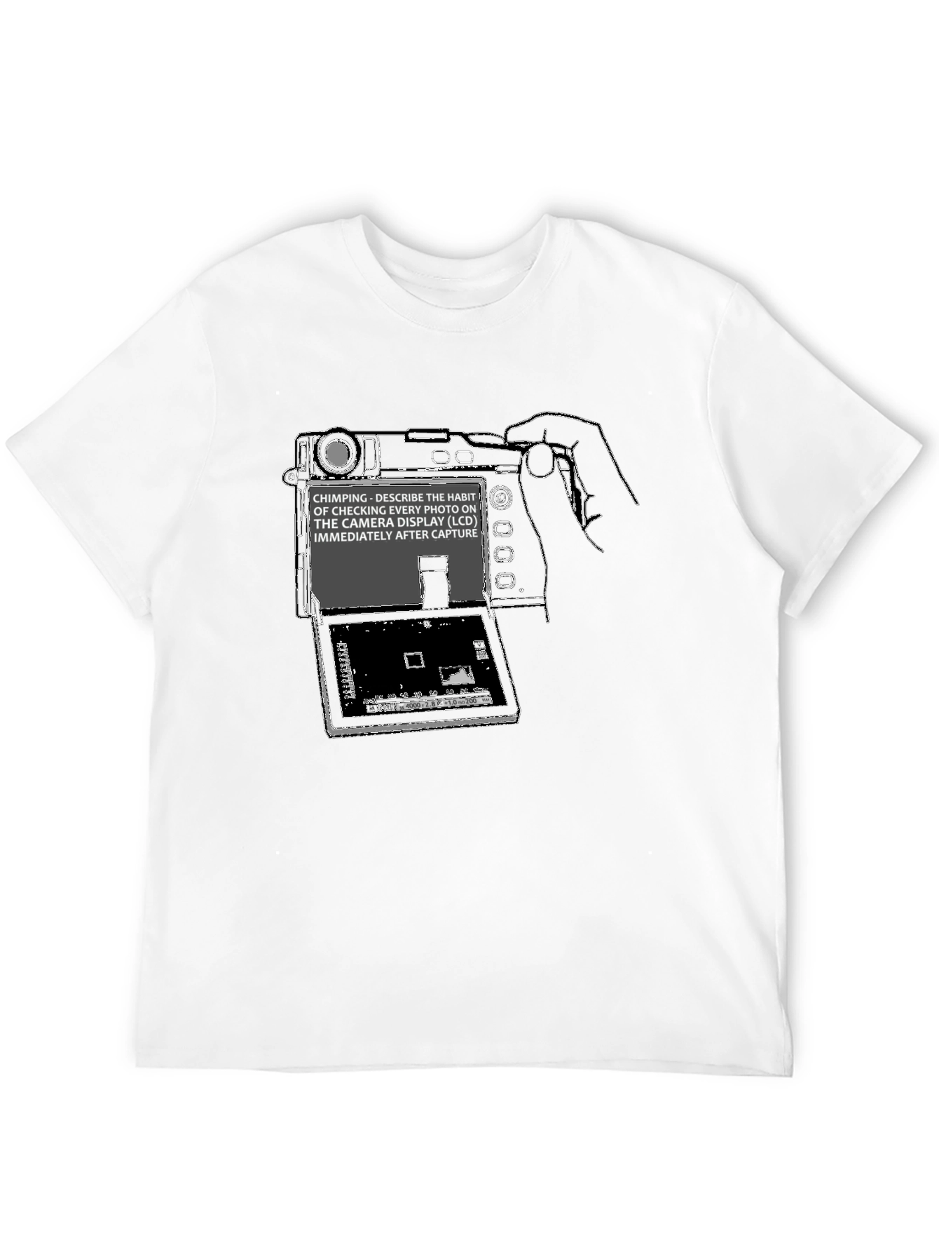 Black Chimping Camera Definition T-Shirt - Photographer Humor Tee view 12