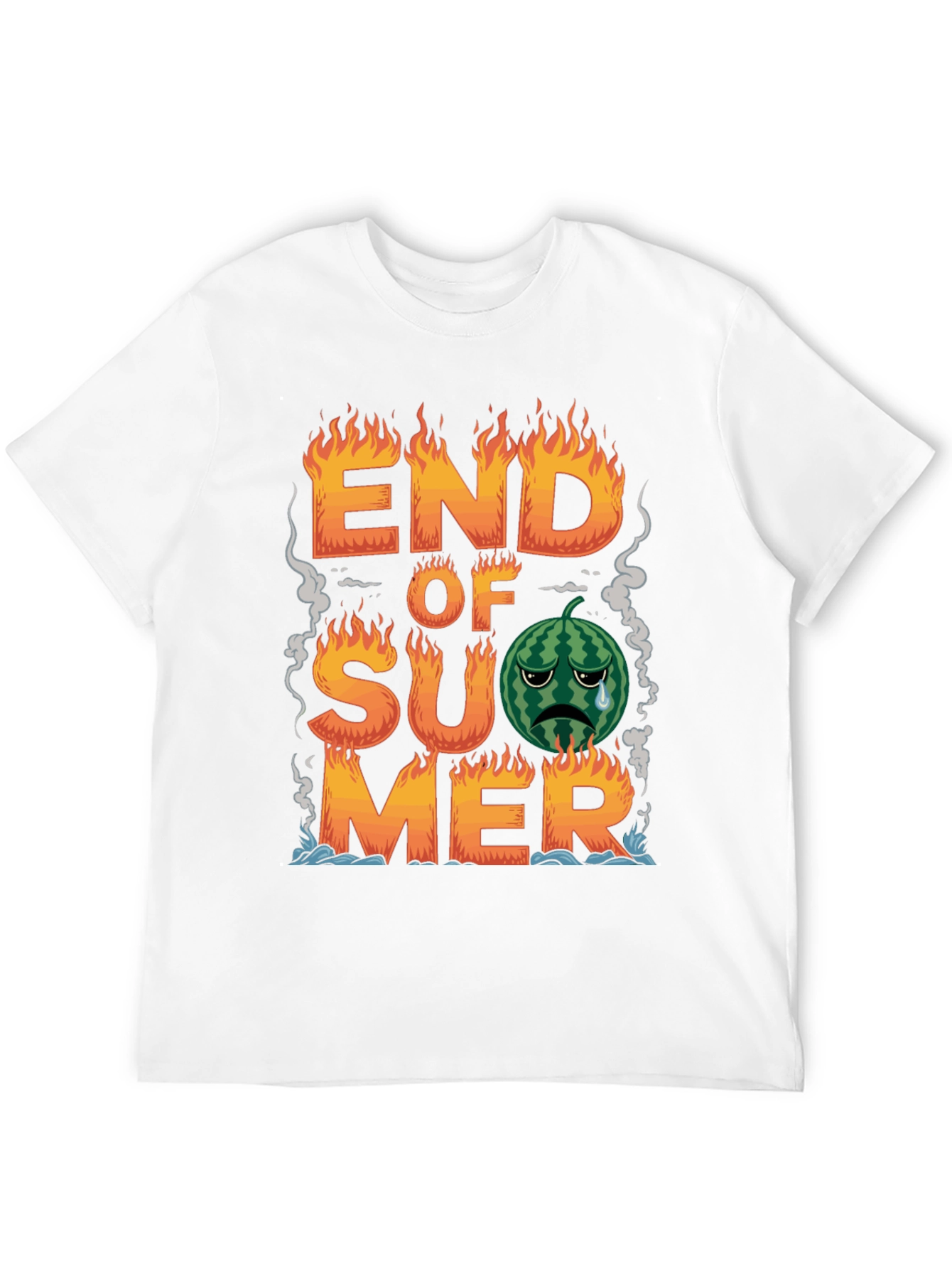 Black End of Summer T-Shirt - Sad Watermelon view 12