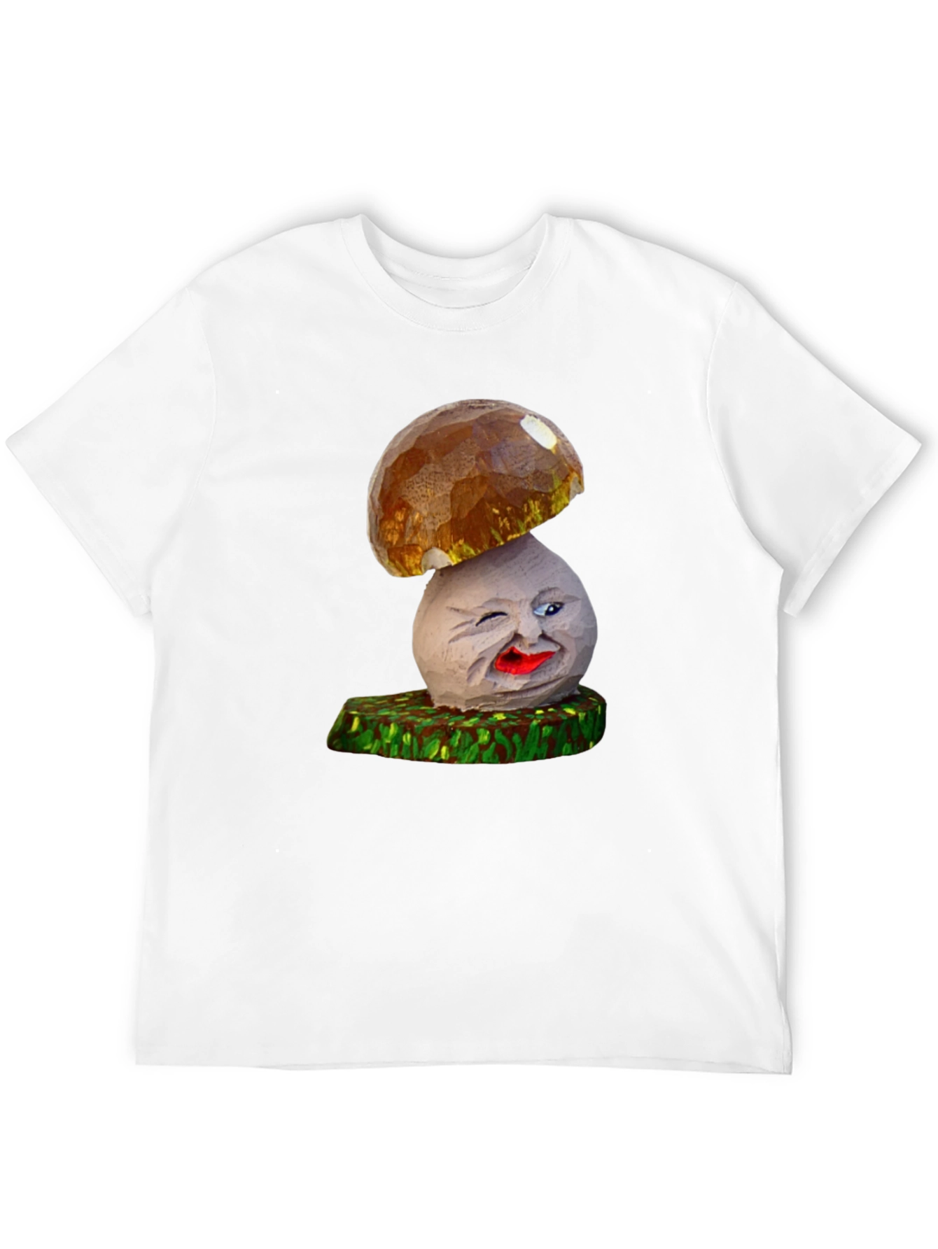 Black Funny Mushroom Character Graphic T-Shirt view 12