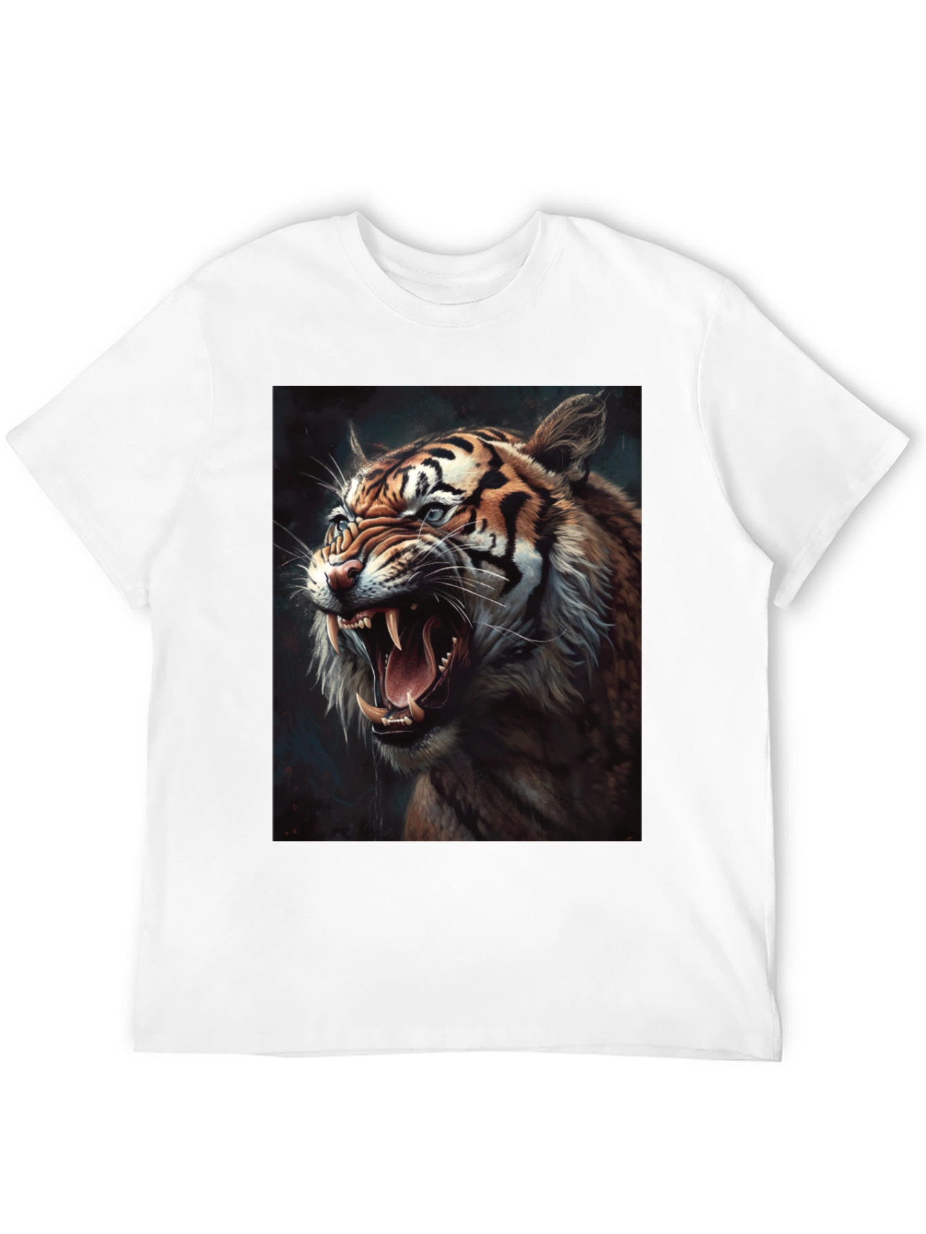 Black Tiger Graphic Print Crew Neck T-Shirt view 12