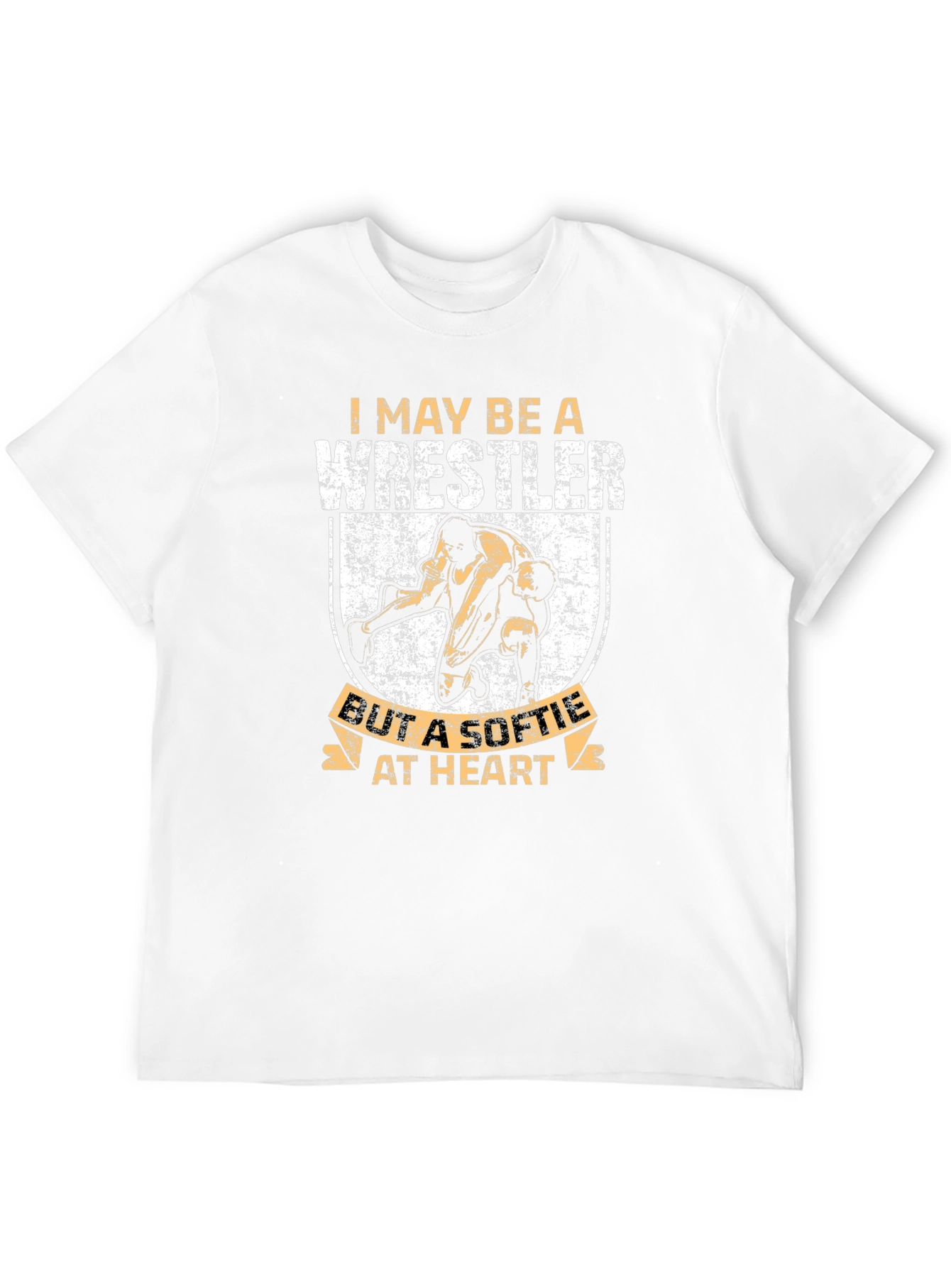Black I May Be A Wrestler Softie at Heart Graphic Tee view 12