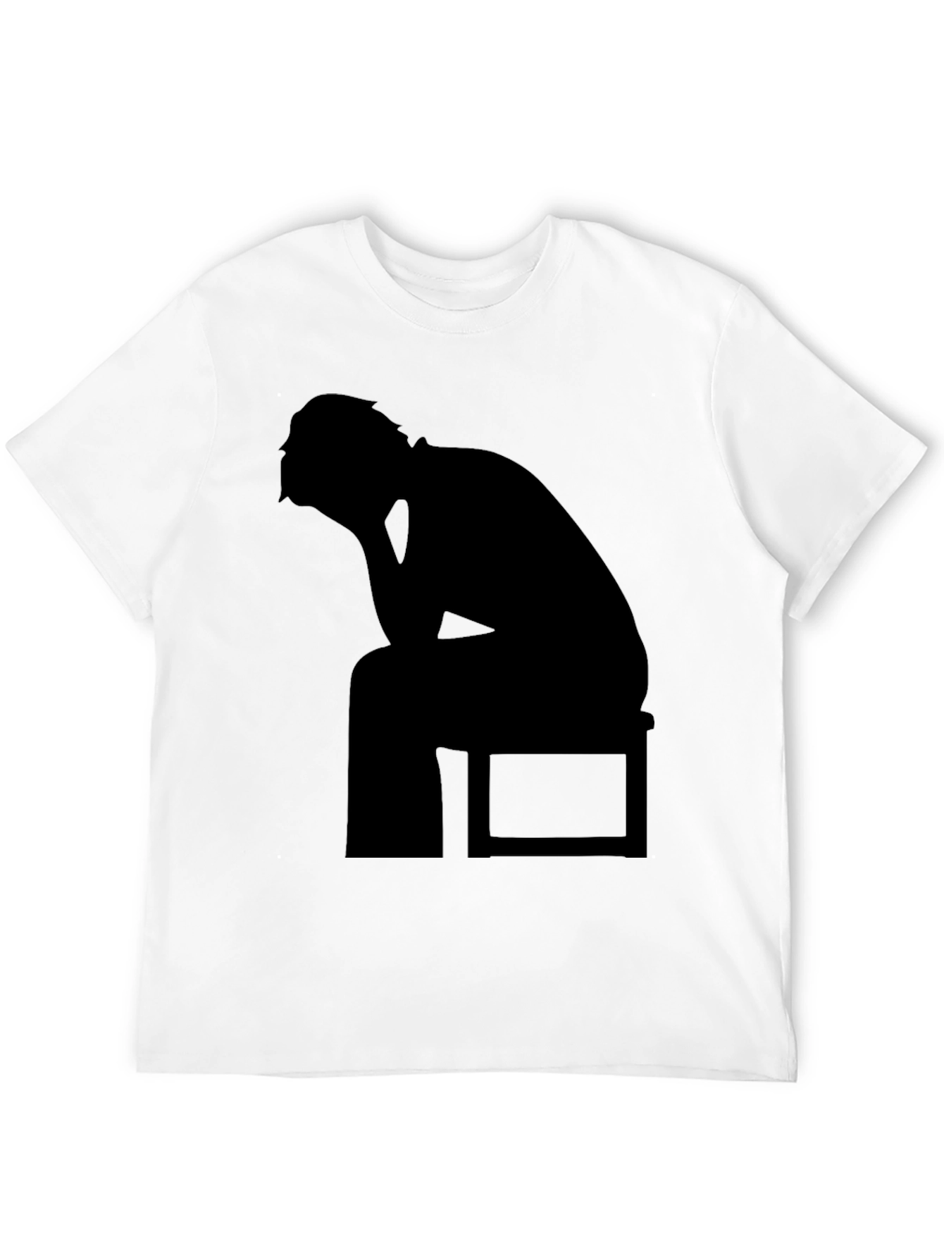 Black Silhouette T-Shirt - Thinking Man Design view 12