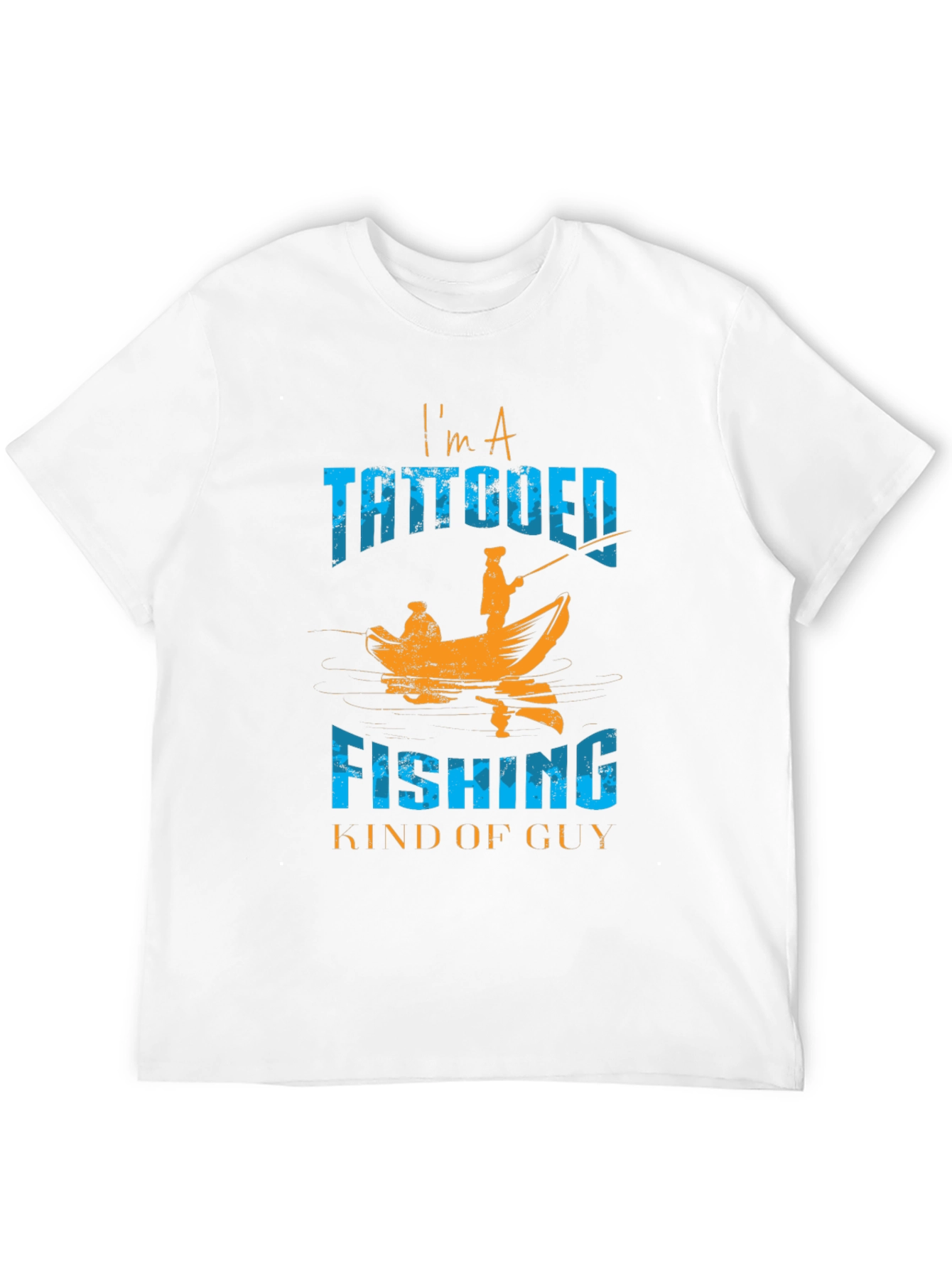 Black Tattooed Fishing Guy Graphic Tee - Black Cotton Blend view 12