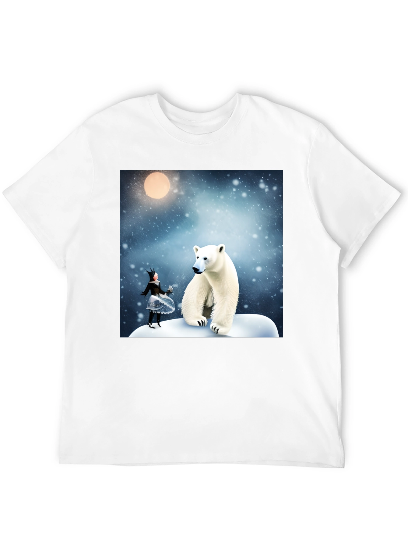 Black Winter Wonderland Polar Bear Graphic Tee view 12