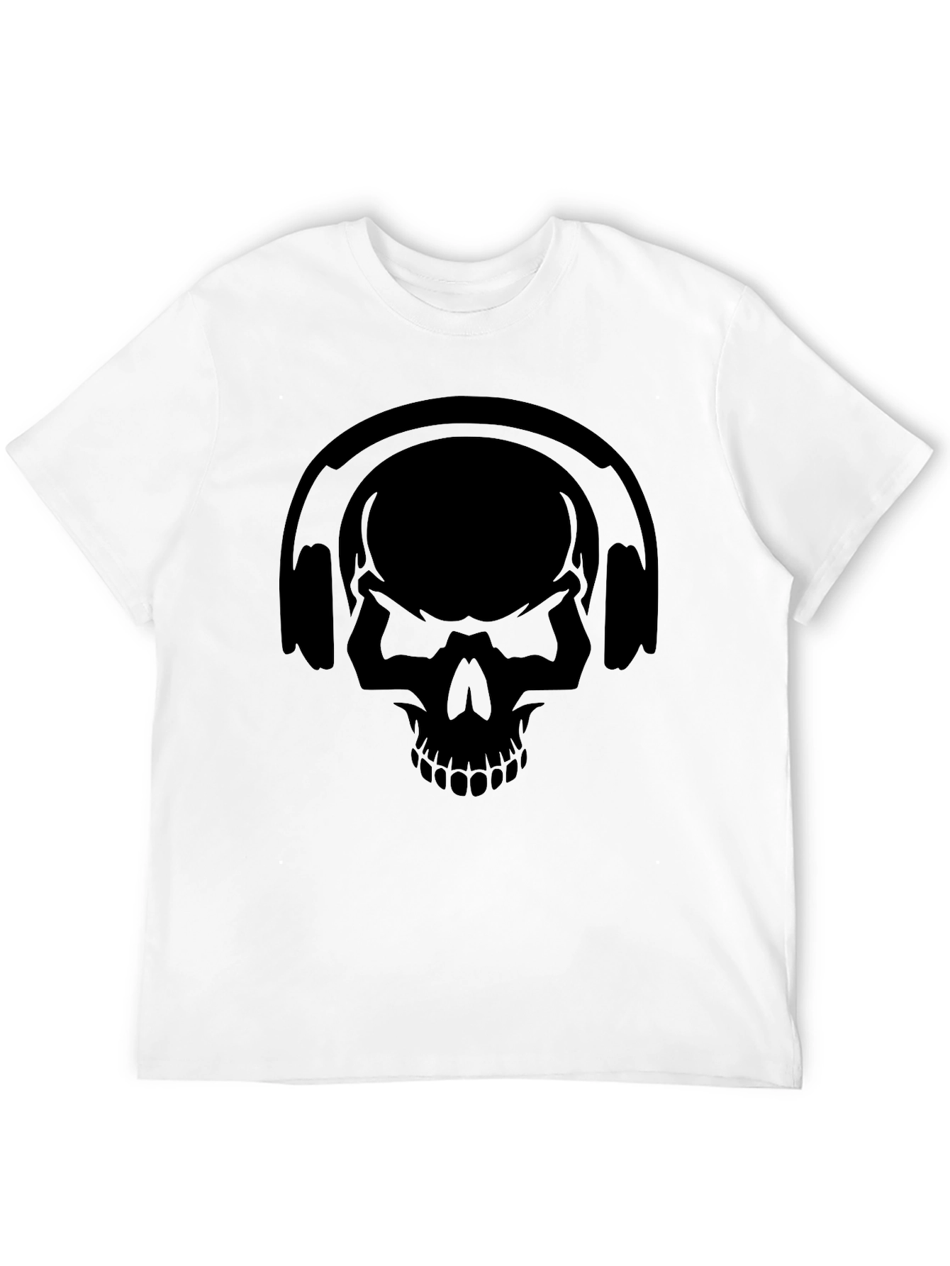 Black Skull Headphones Graphic Tee - Black view 12