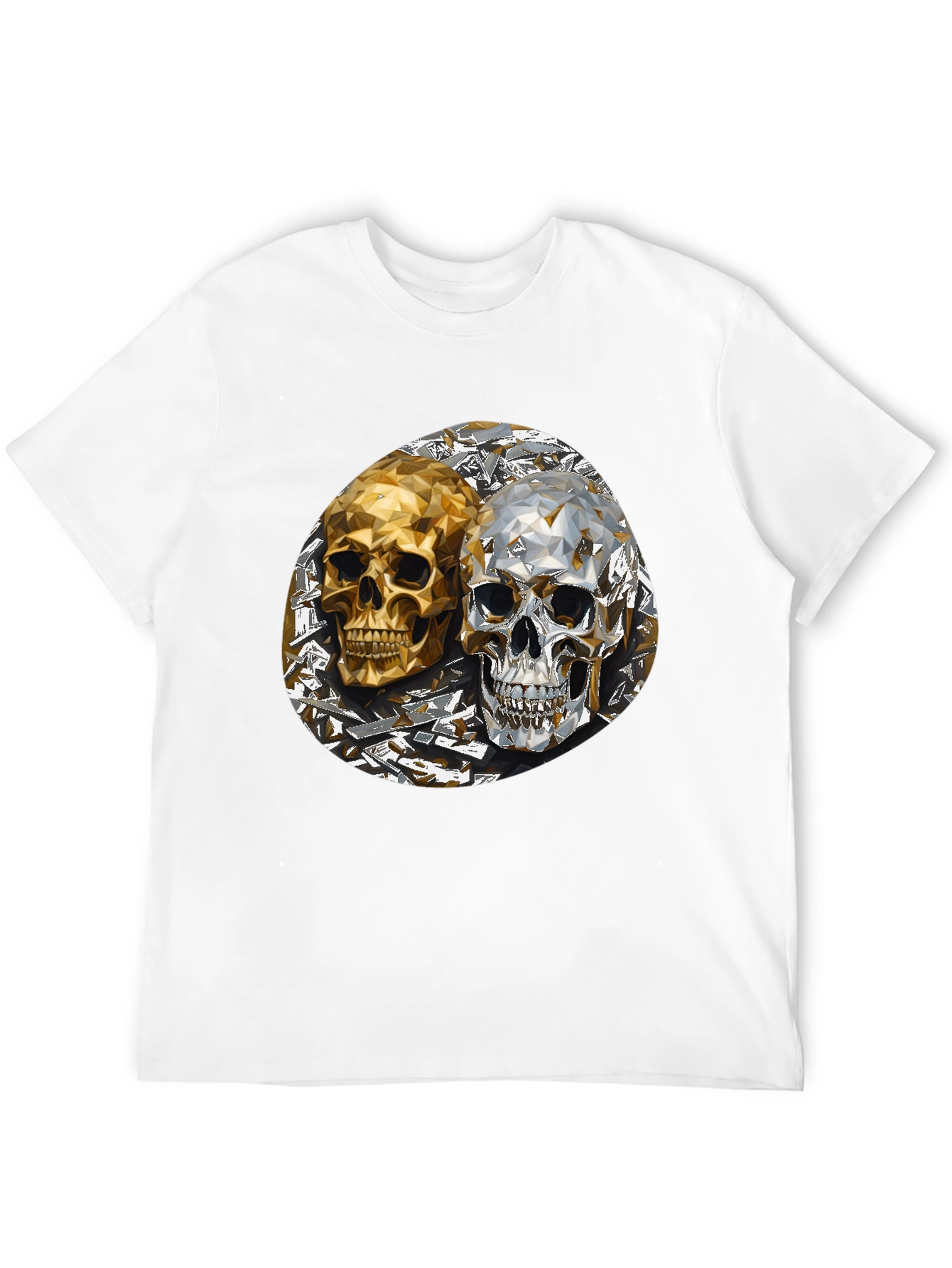 Black Skull Art Graphic Print Men's T-Shirt view 12