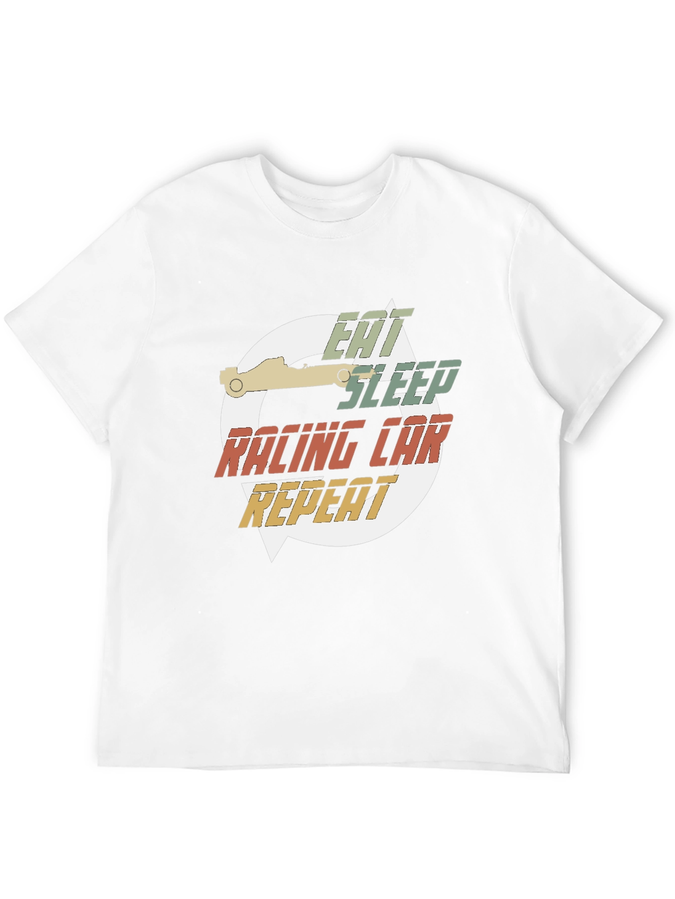 Black Eat Sleep Racing Car Repeat Black T-Shirt view 12