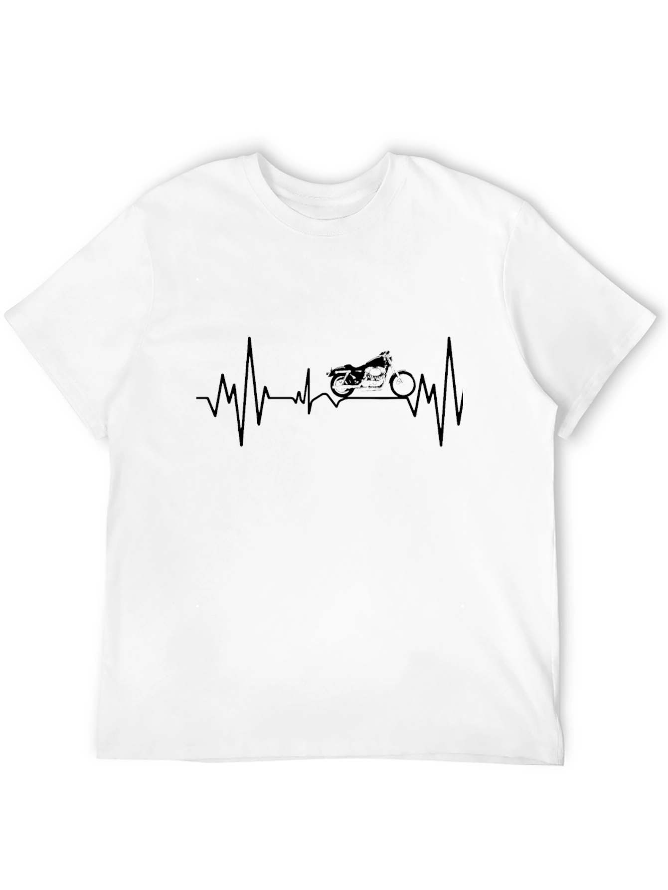 Black Motorcycle Heartbeat Graphic Tee - Black view 12