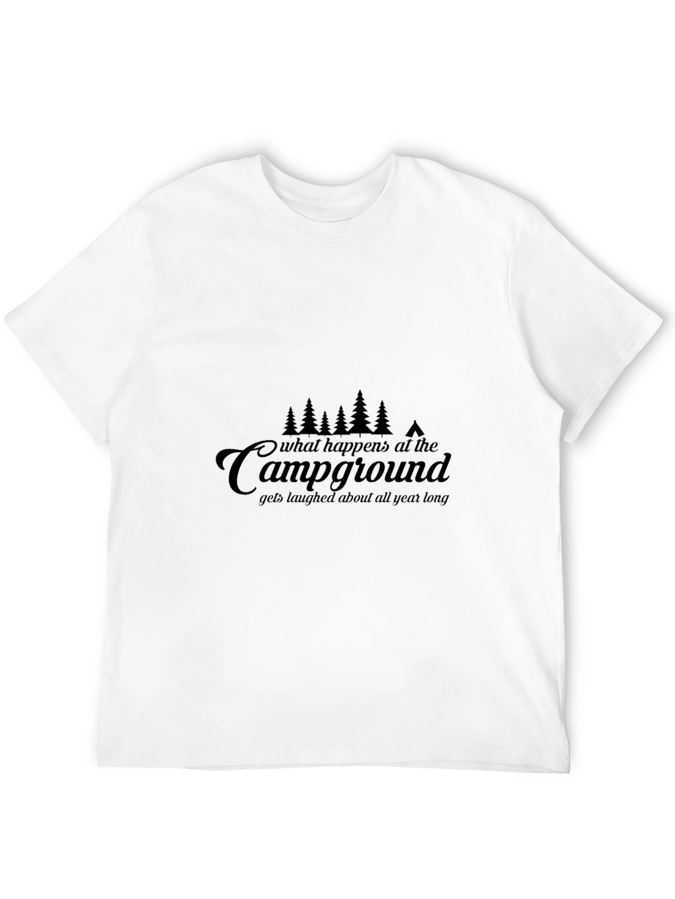 Black Campground Tales Tee - 'What Happens At The...' Black Cotton T-Shirt view 12