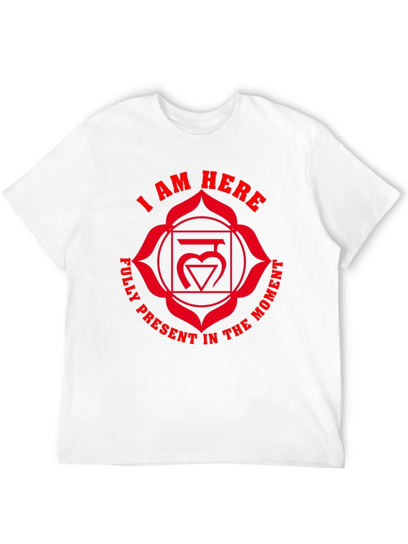 Black I Am Here Chakra T-Shirt - Present Moment Design view 12