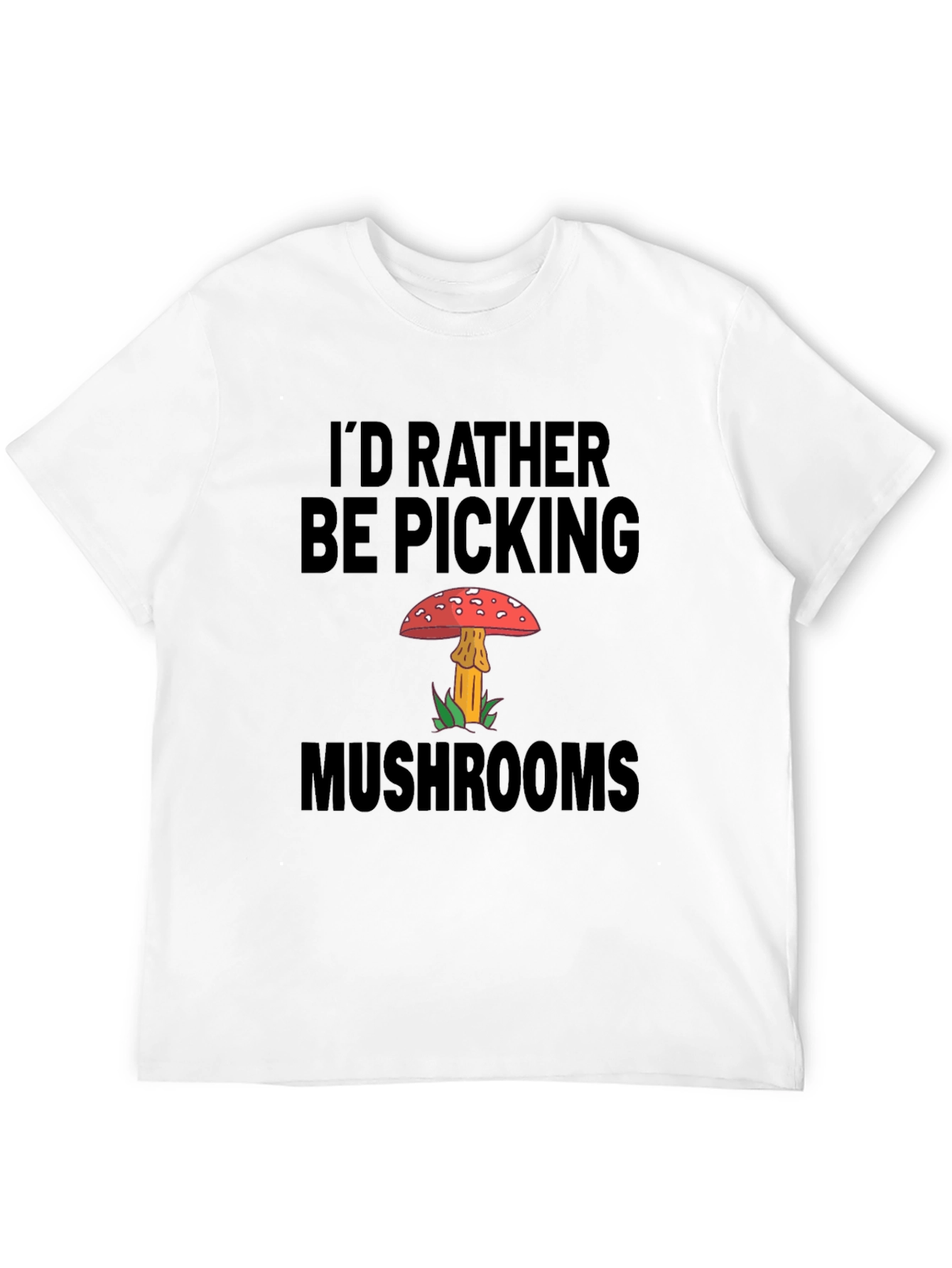 Black Mushroom Picker Graphic T-Shirt view 12