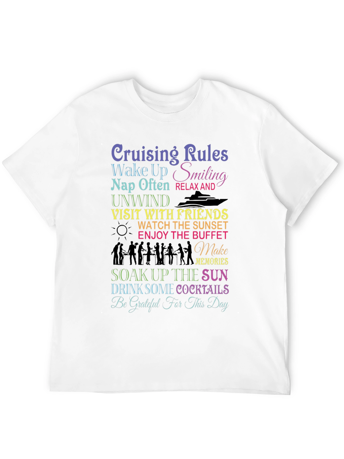Black Cruising Rules T-Shirt: Wake Up Smiling view 12