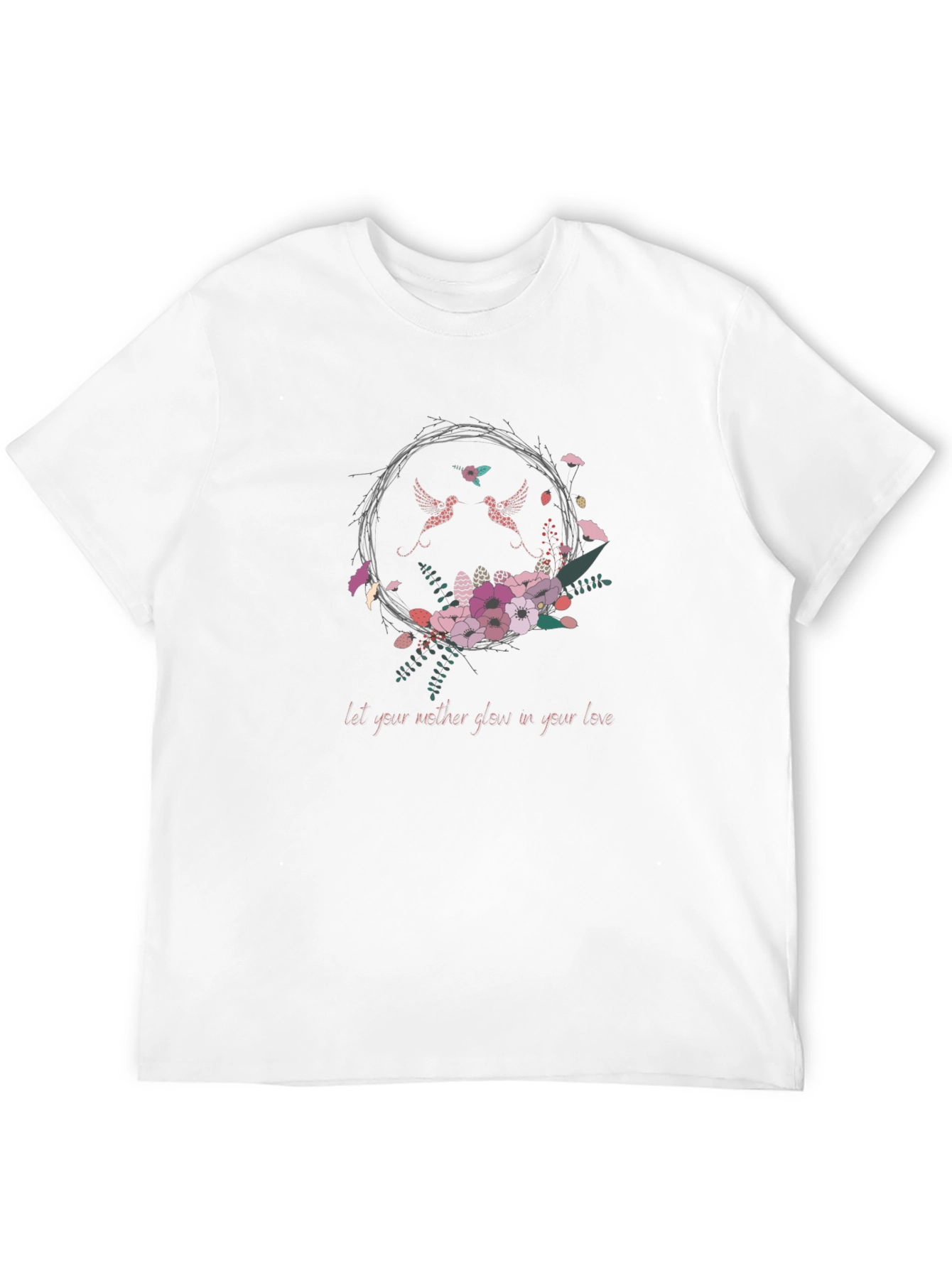 Black Floral Lovebirds Graphic T-Shirt view 12