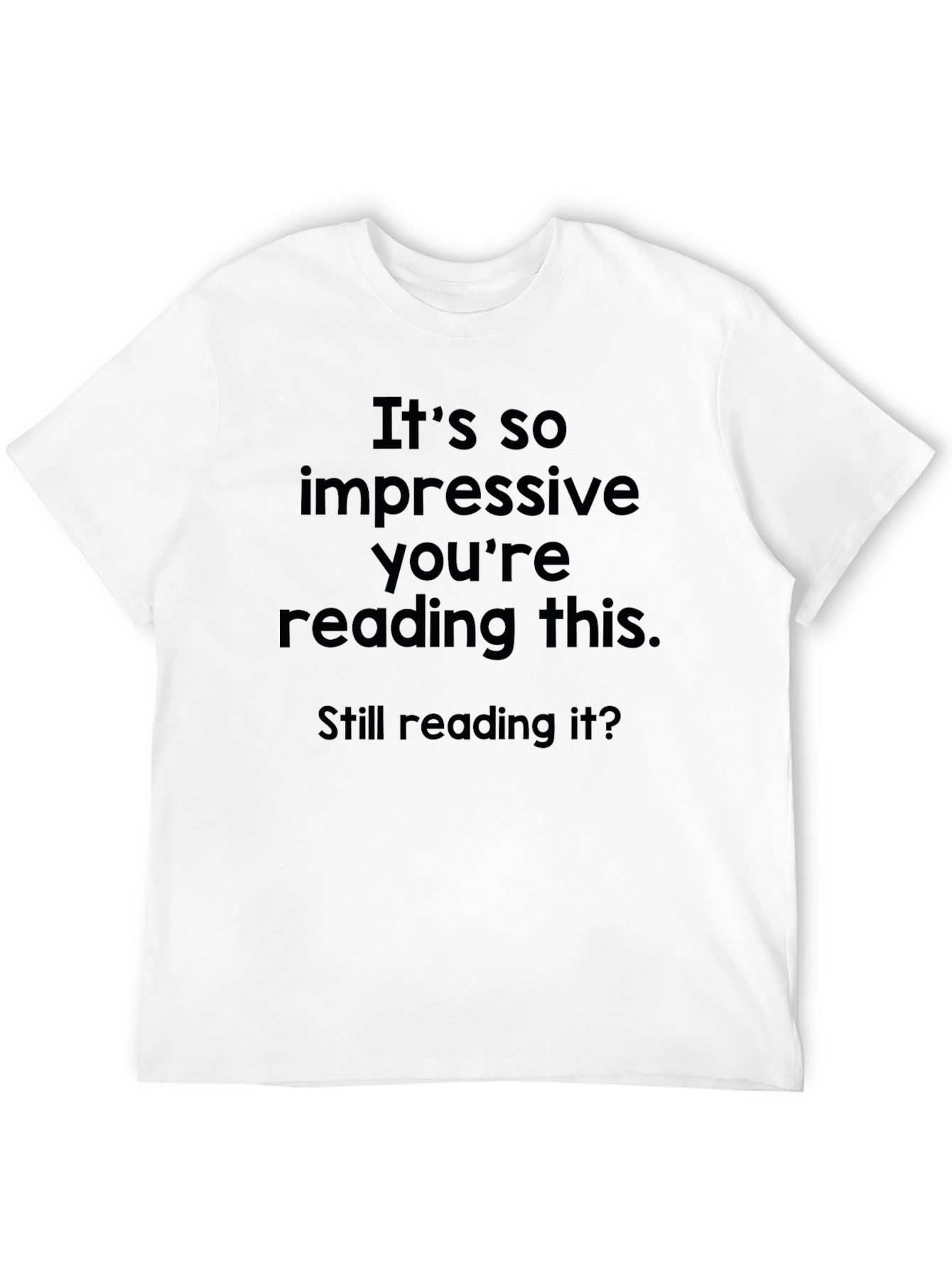 Black Impressive Reading T-Shirt - Funny Novelty Tee view 12