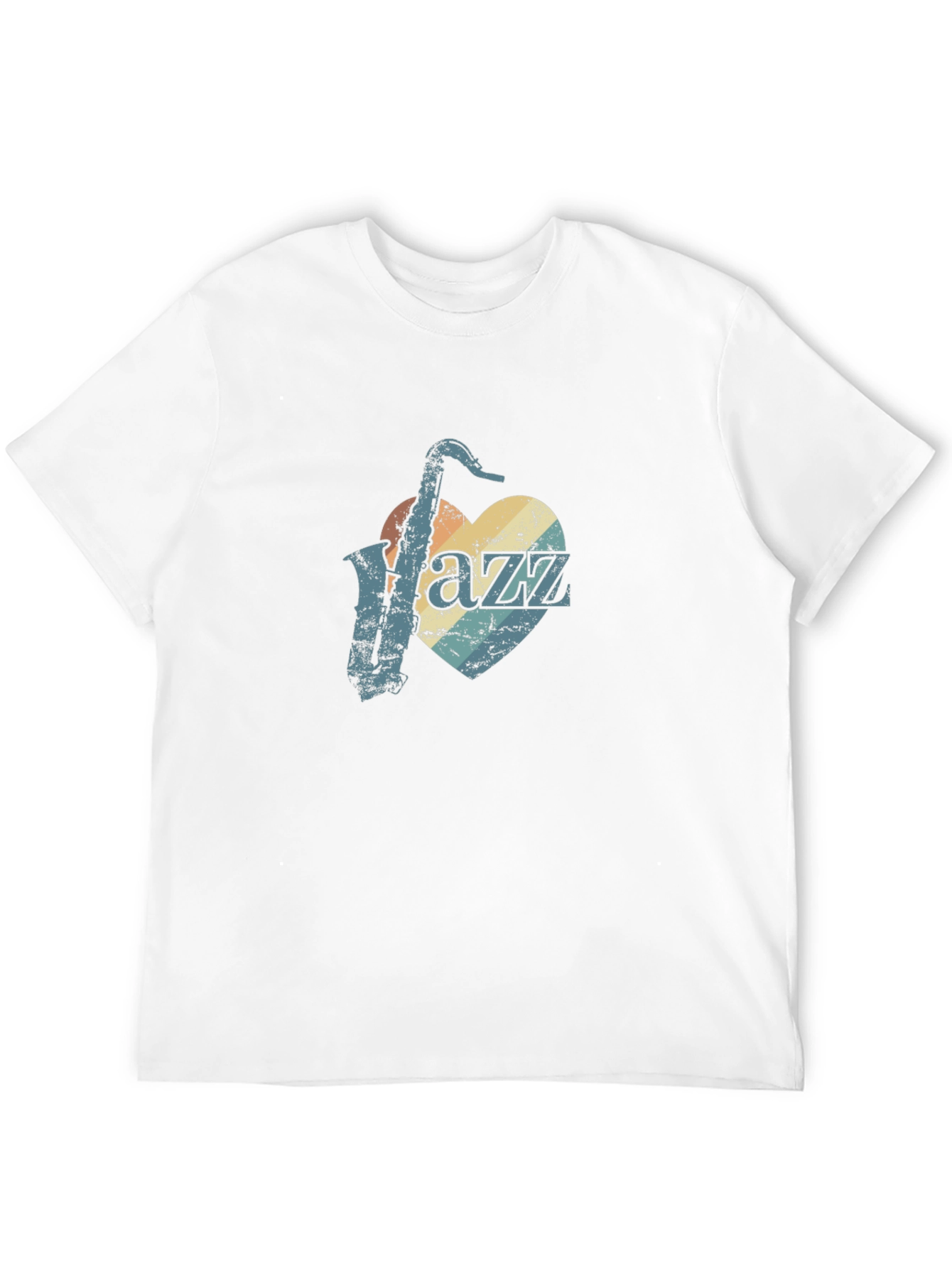 Black Vintage Jazz Saxophone Heart Graphic Tee - Black view 12