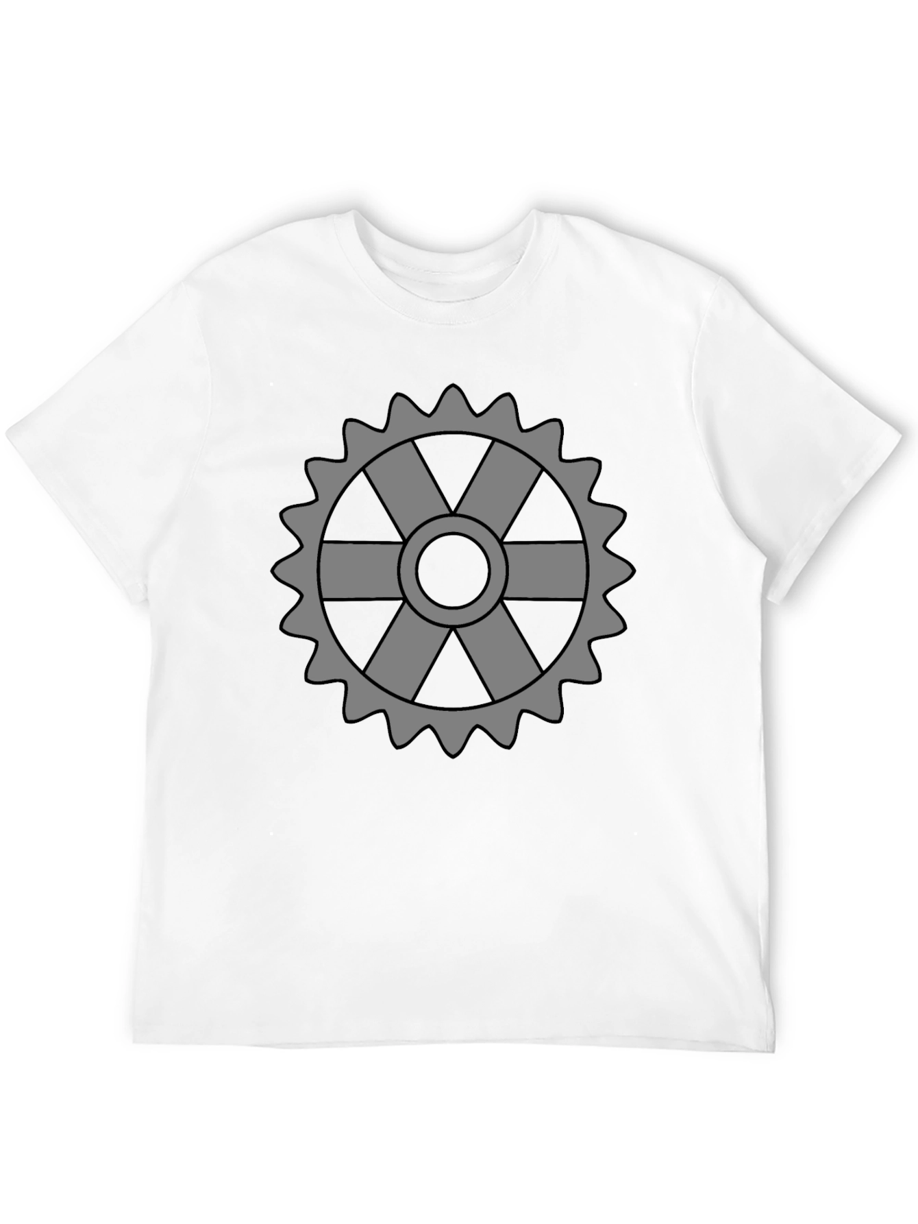 Black Cog Graphic Tee - Stylish Black Cotton T-Shirt view 12