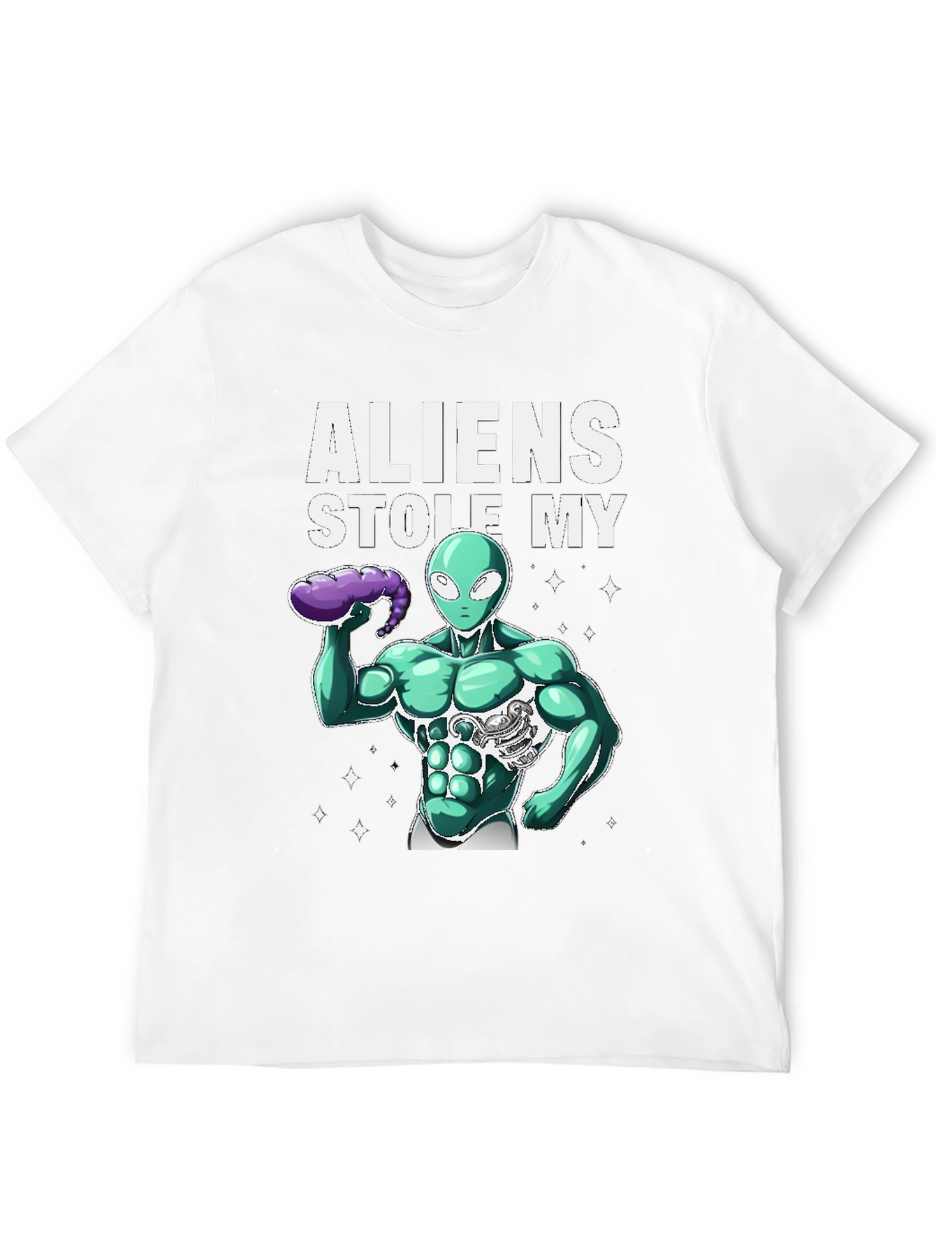Black Aliens Stole My Six-Pack T-Shirt view 12