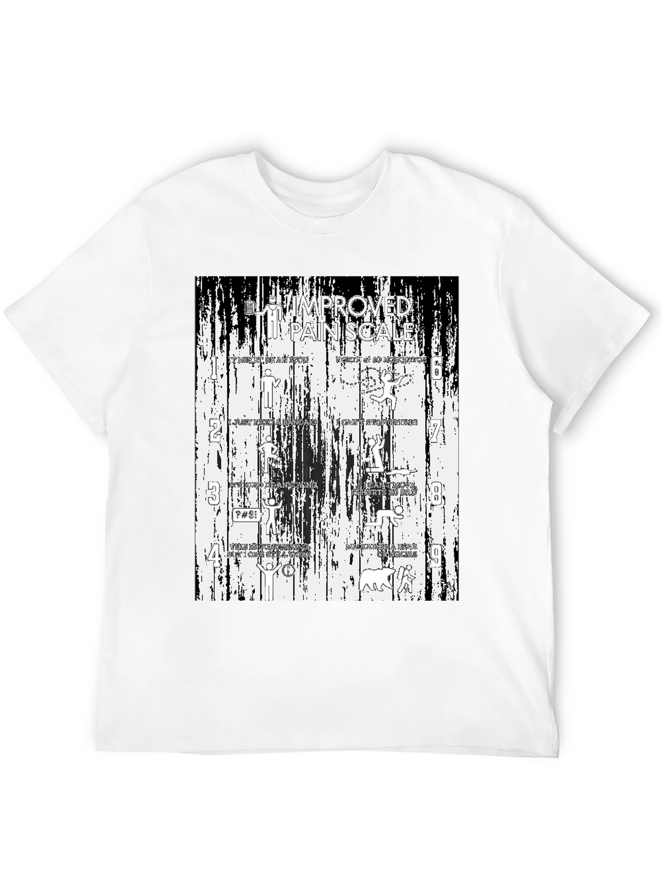 Black Funny "Improved Pain Scale" Graphic Tee view 12