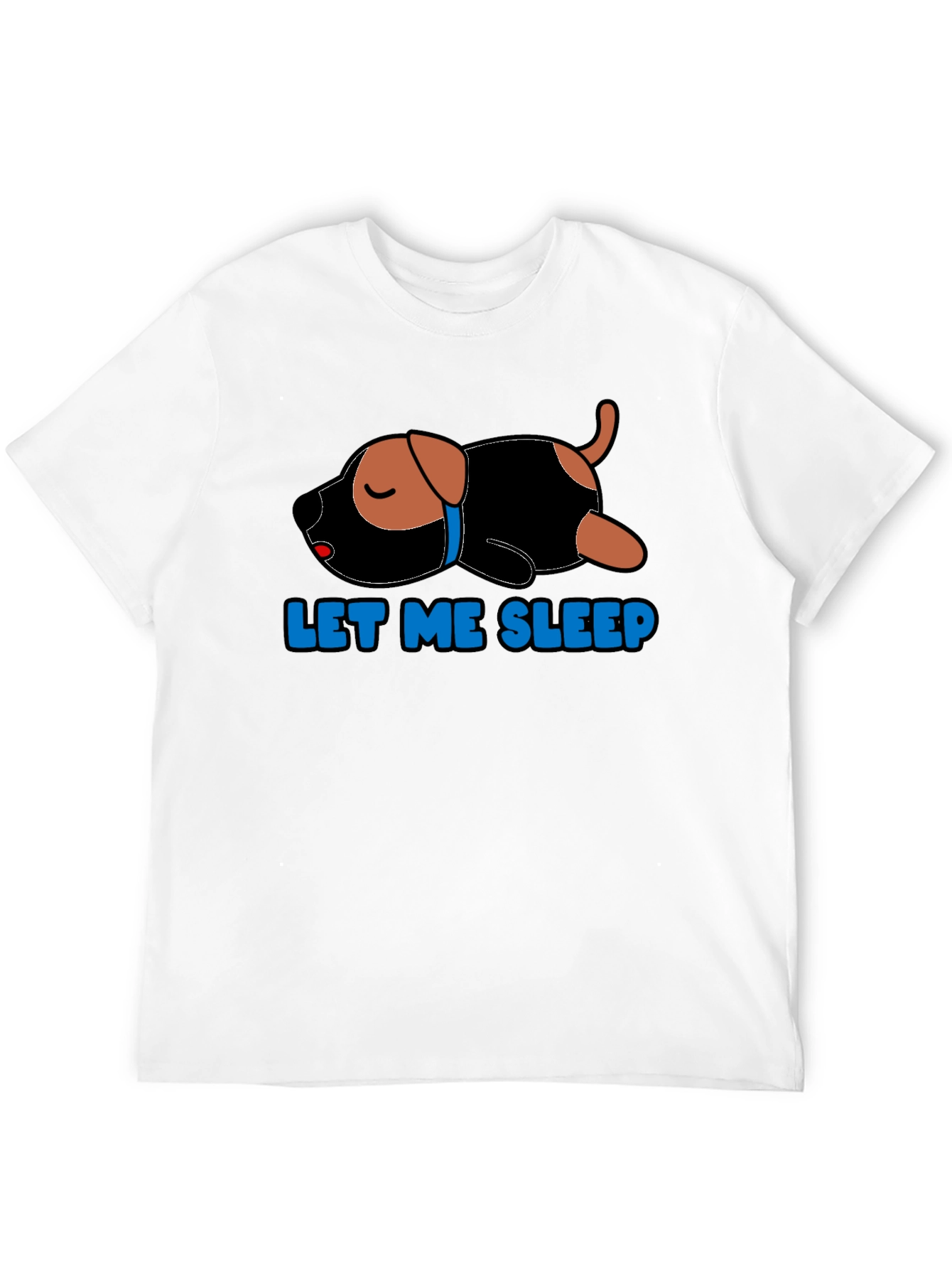 Black Let Me Sleep T-Shirt - Cute Dog Design view 12