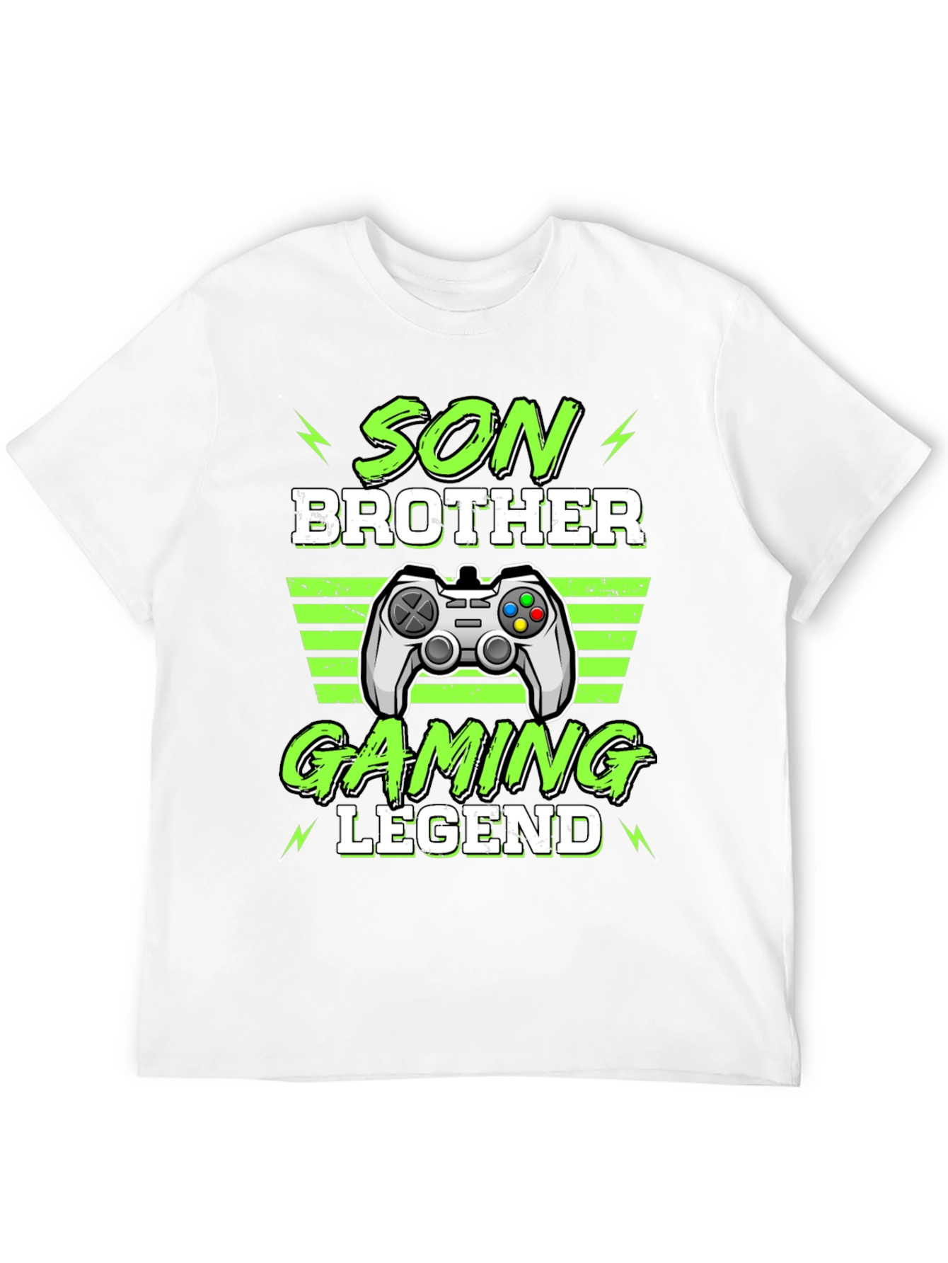 Black Son Brother Gaming Legend Black T-Shirt view 12