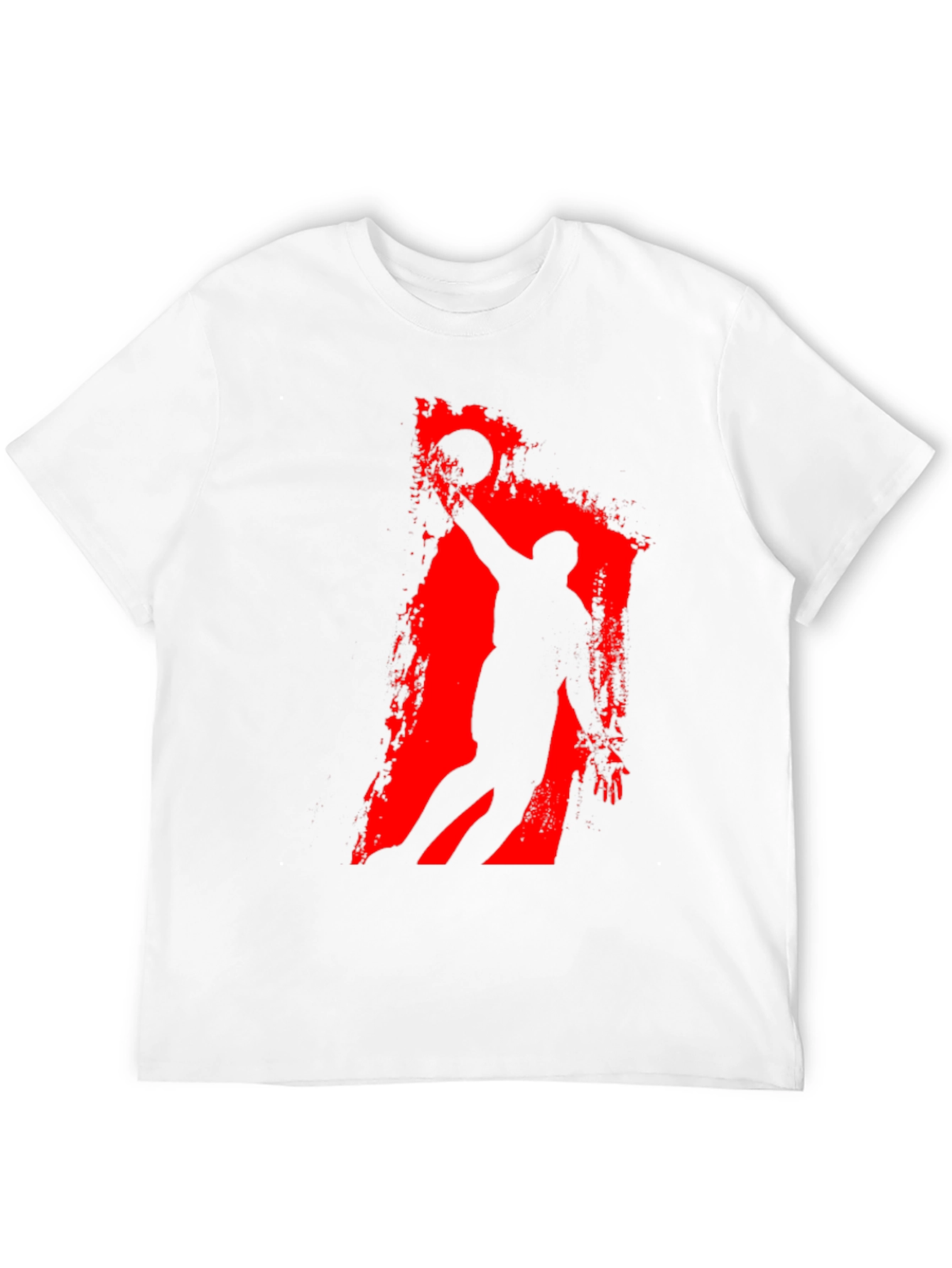 Black Basketball Silhouette Graphic Tee - Black Cotton T-Shirt view 12