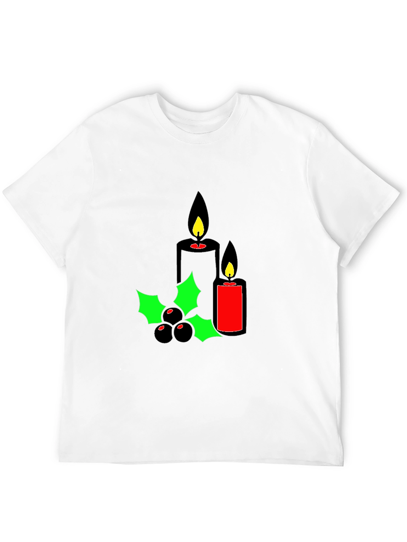 Black Holiday Candles Graphic Tee - Christmas Spirit Shirt view 12