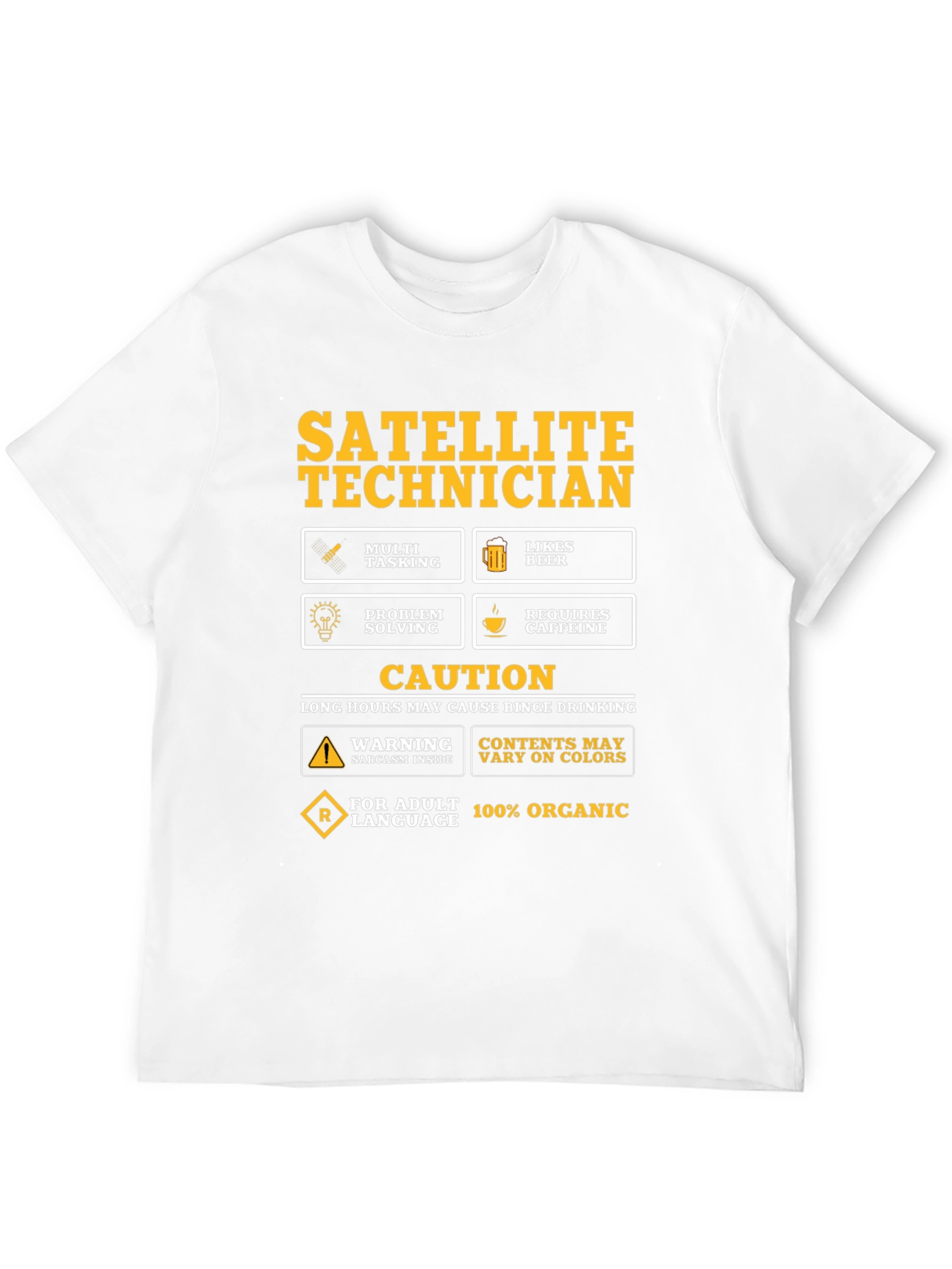 Black Satellite Technician Novelty T-Shirt view 12