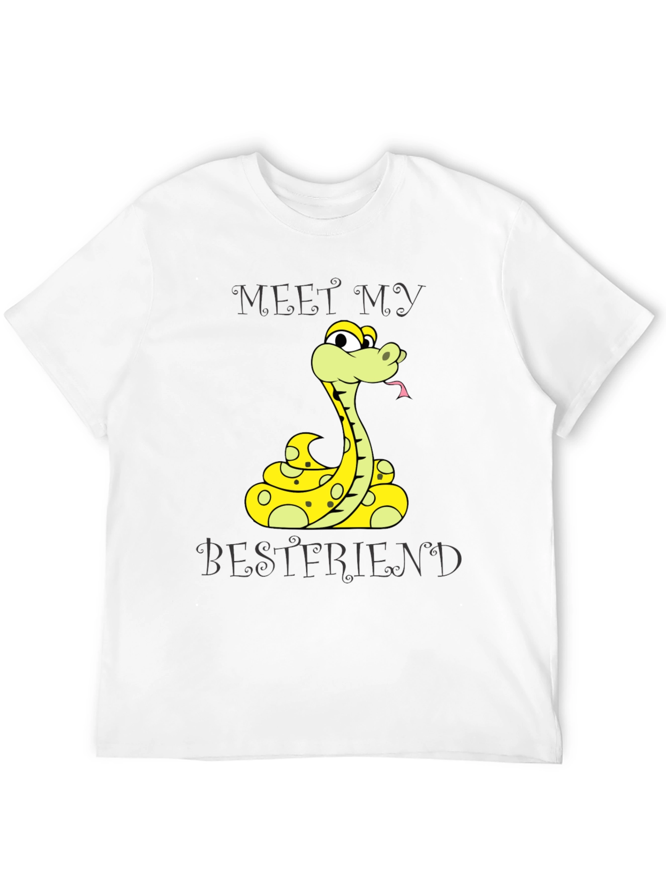 Black Meet My Bestfriend Snake Graphic T-Shirt view 12