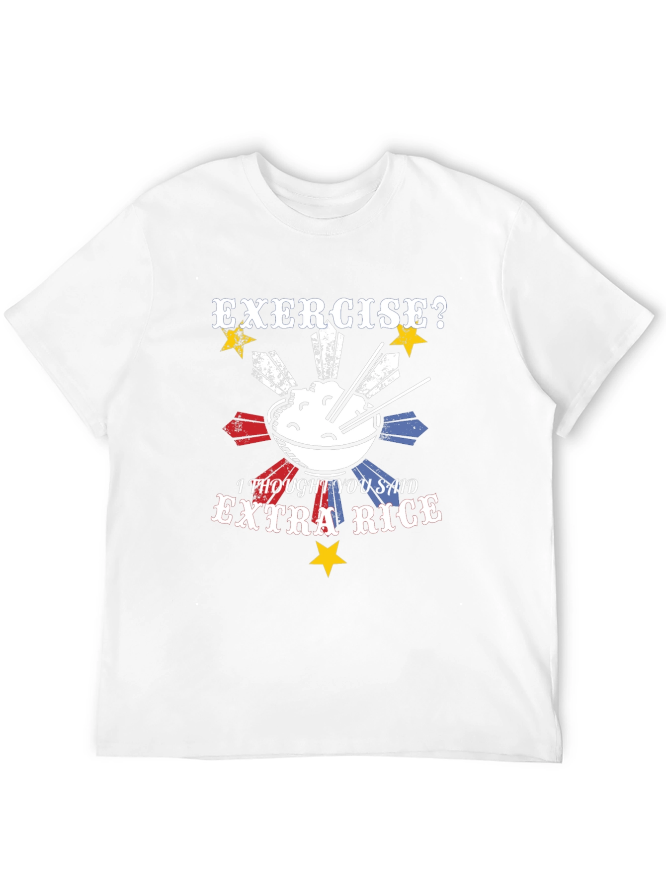 Black Exercise? Extra Rice T-Shirt - Funny Foodie Tee view 12