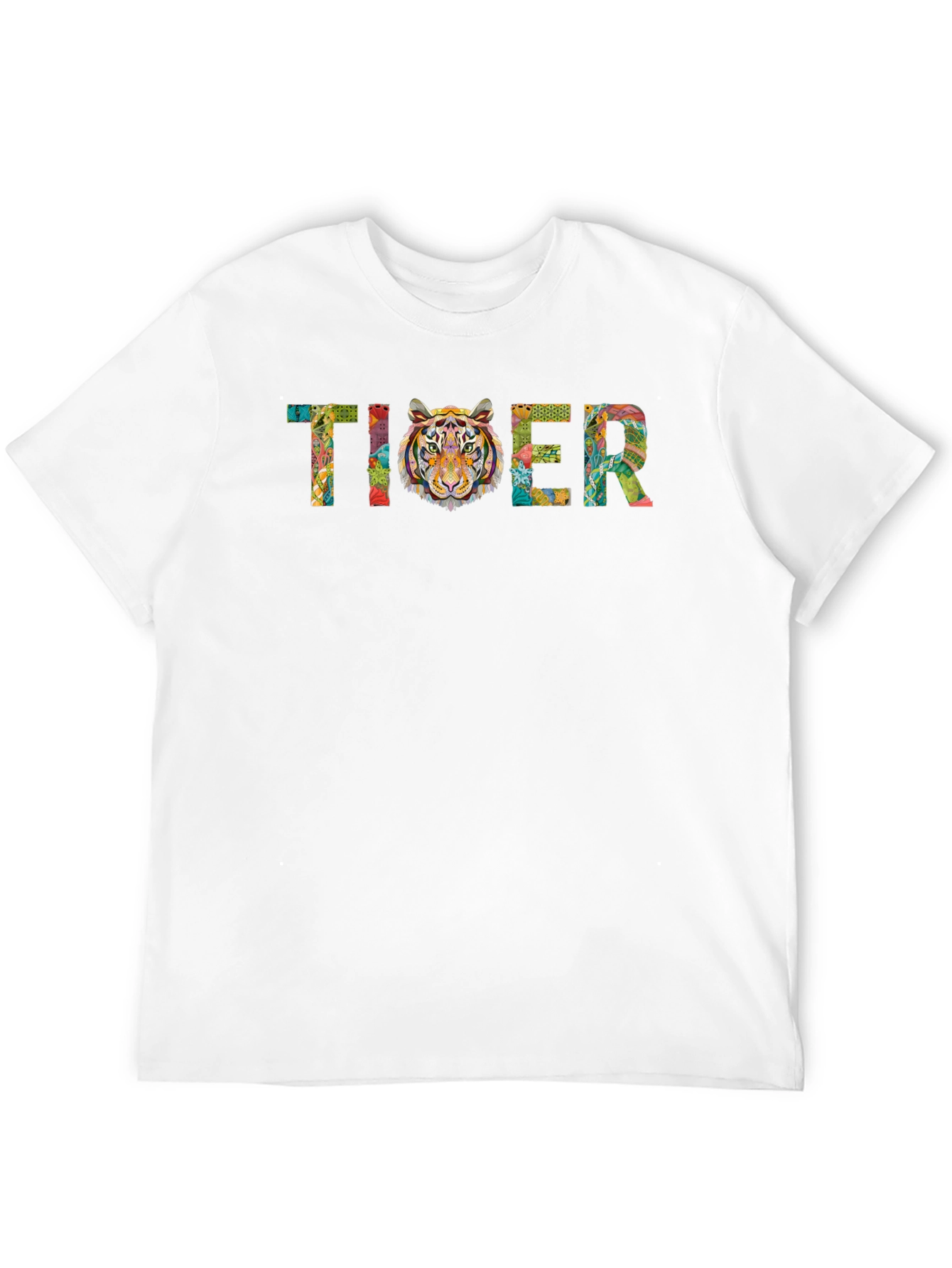 Black Tiger Graphic Print Crewneck T-Shirt view 12