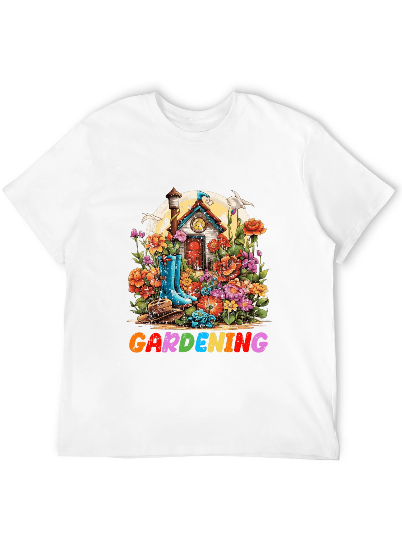 Gardening Graphic Tee - Colorful Floral Design - 12