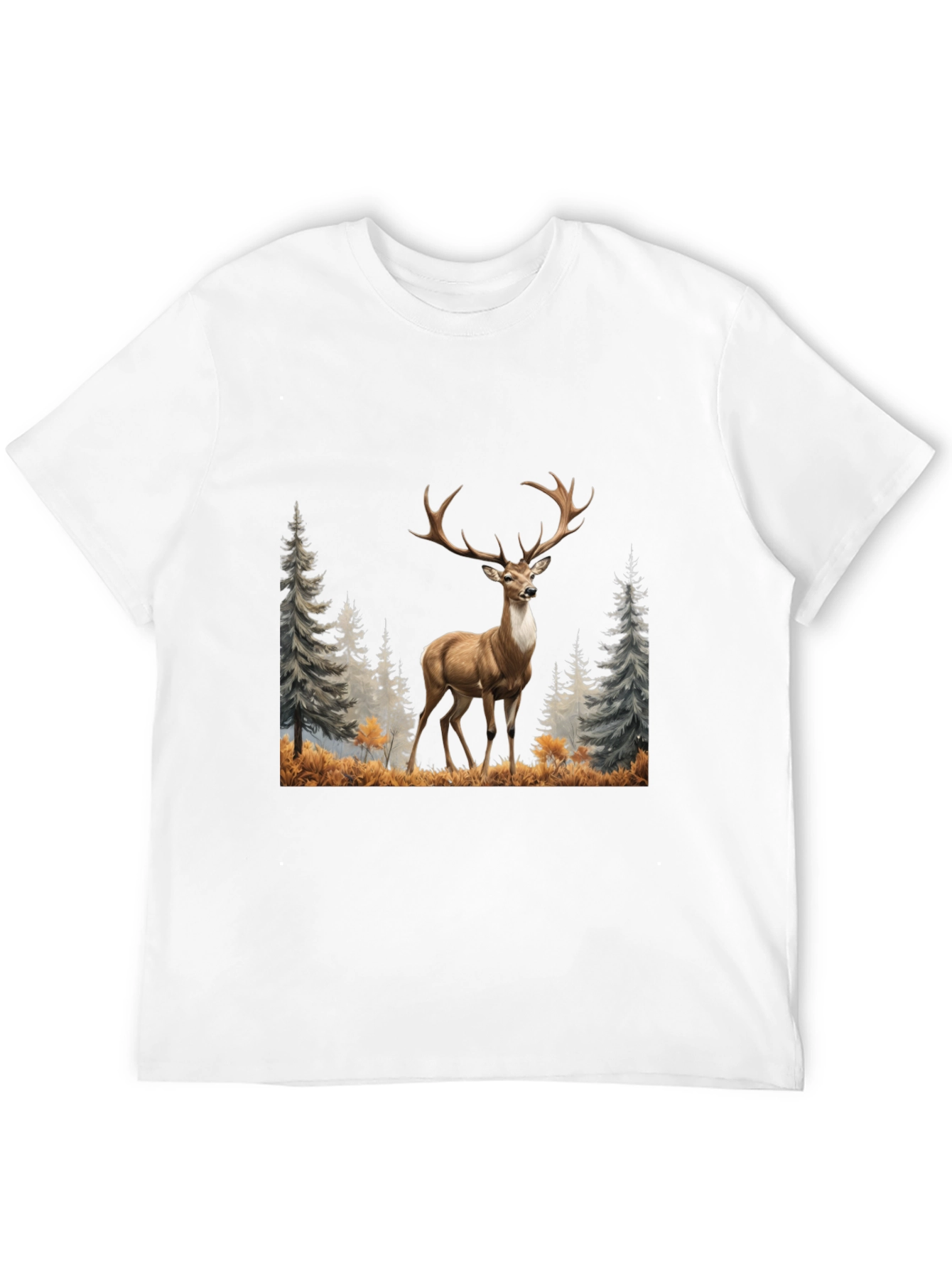 Black Deer Graphic Tee - Wildlife Inspired Men's T-Shirt view 12