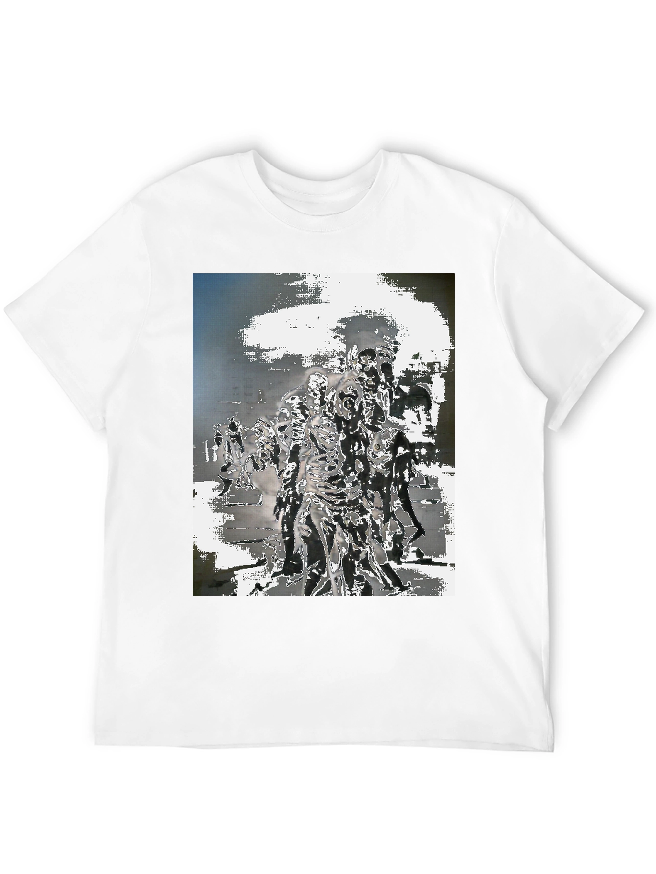 Black Zombie Horde Graphic Tee - Black Cotton T-Shirt view 12